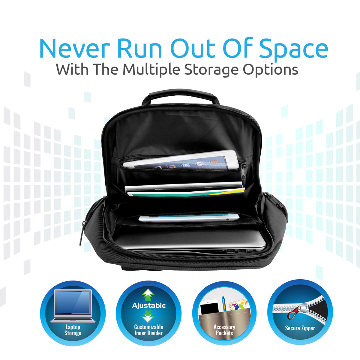 Promate - 15.6-Inch Backpack with Stylish Business Design for 15 Inch Laptop, Promate Voyage