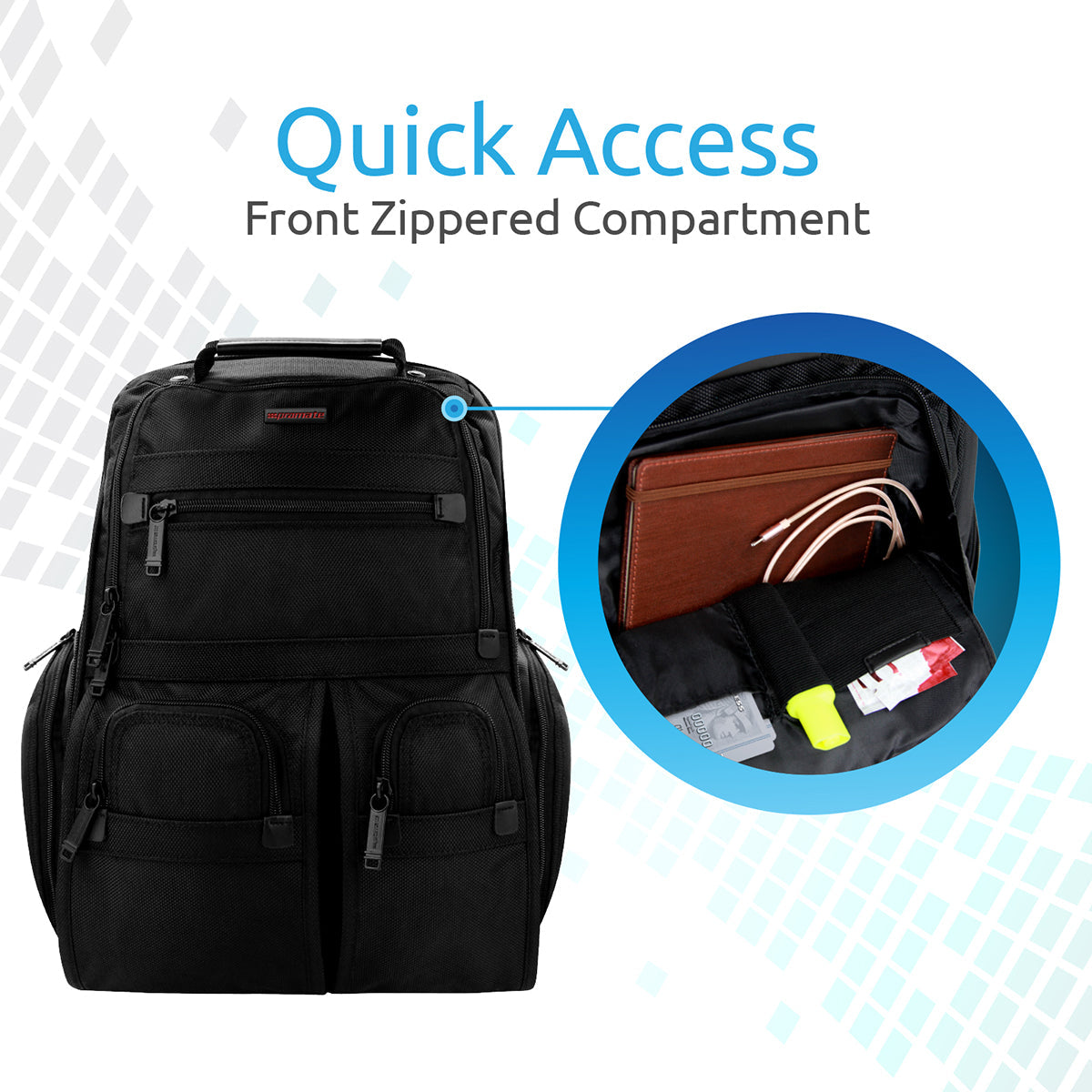 Promate - 15.6-Inch Backpack with Stylish Business Design for 15 Inch Laptop, Promate Voyage