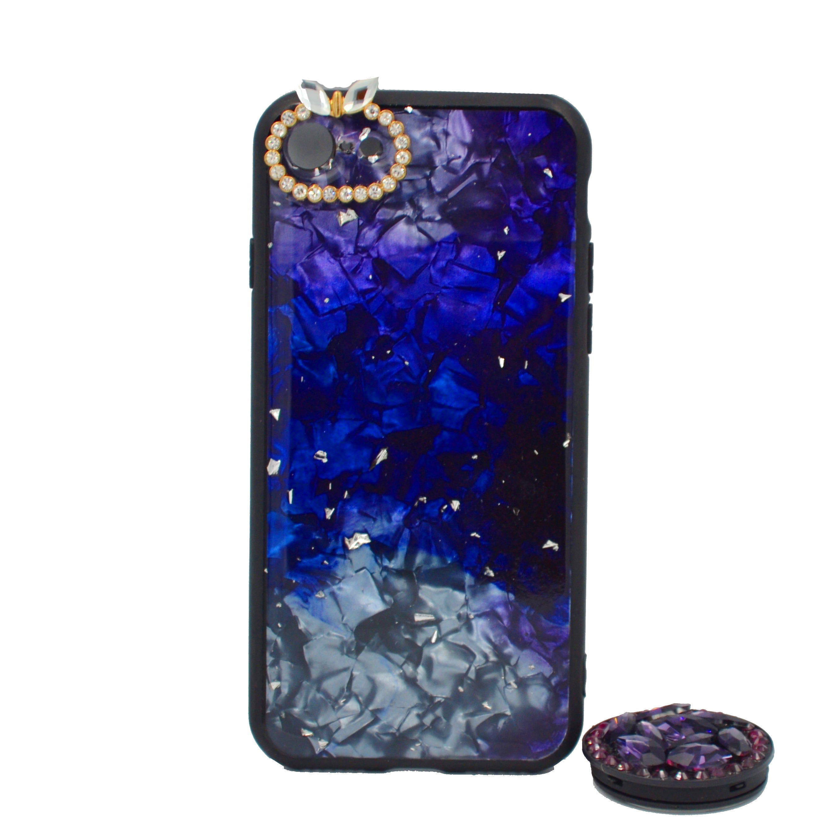 Crystal Pop Socket Case iPhone 8 - Blue