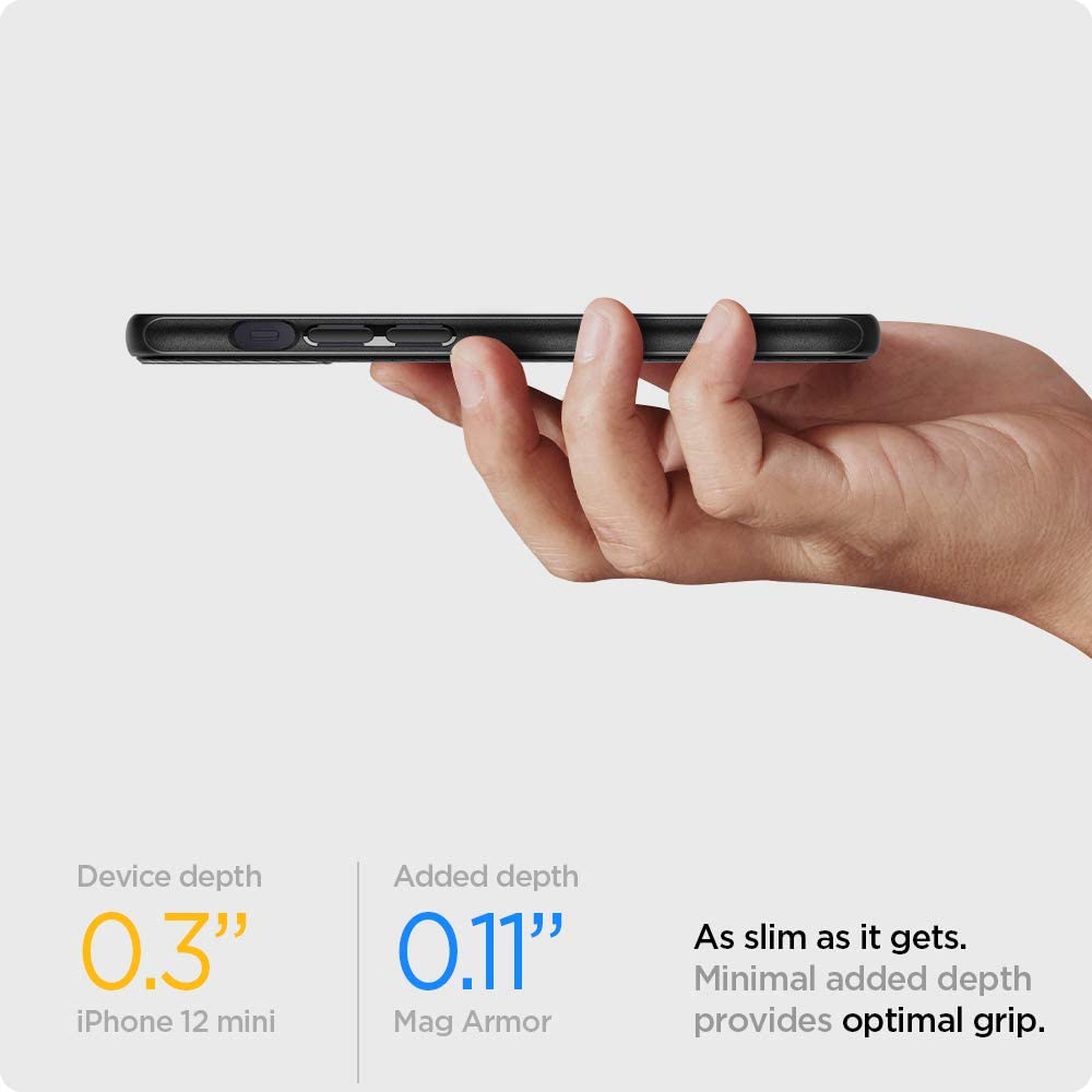 Spigen Mag Armor with Magsafe designed for iPhone 12 Mini case cover - Matte Black