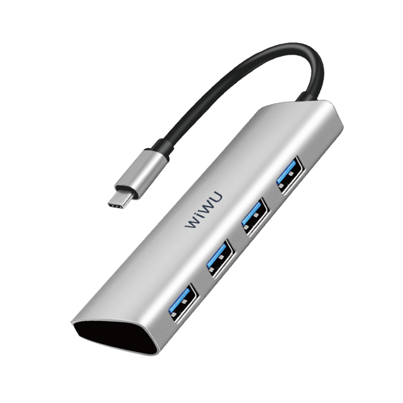 WIWU Alpha 4 In 1 USB-C Hub A440 - Gray