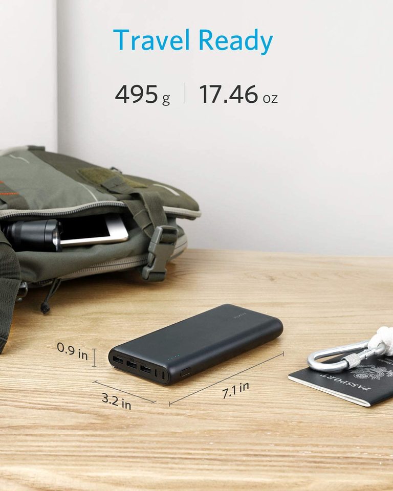 Anker PowerCore 26800mAh Portable Charger with Dual Input Port and Double-Speed Recharging, 3 USB Ports External Battery for iPhone, iPad, Samsung Galaxy, Android and Other Smart Devices - A1277H11