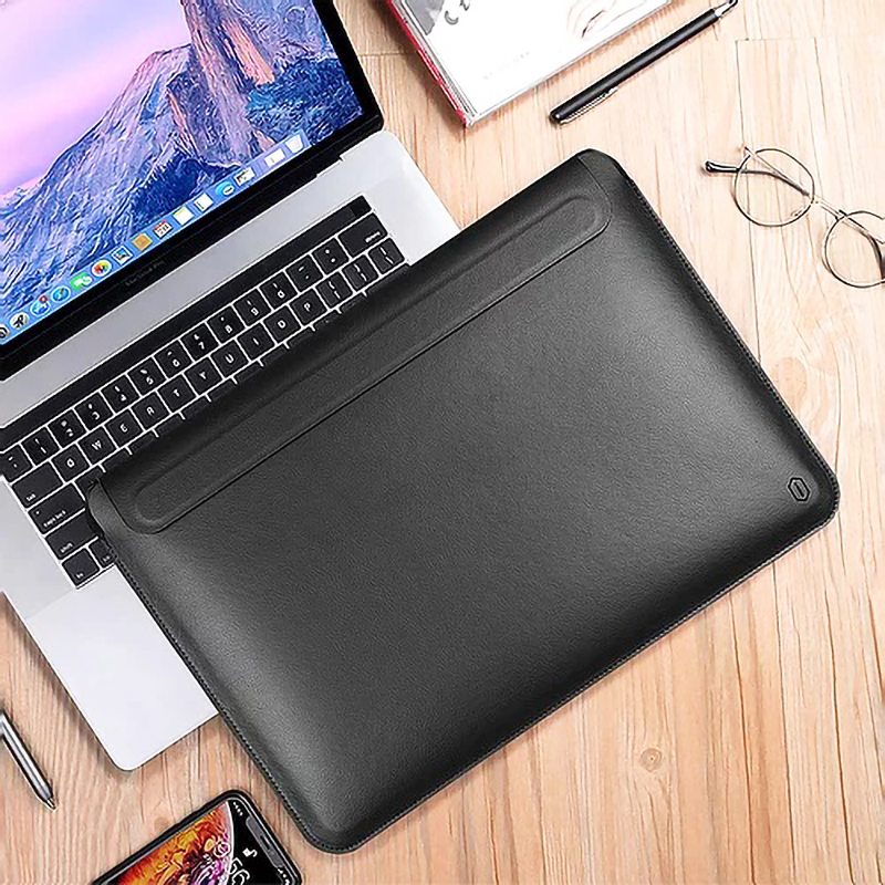 WIWU Skin Pro II PU Leather Sleeve For Macbook 13.3" - Black