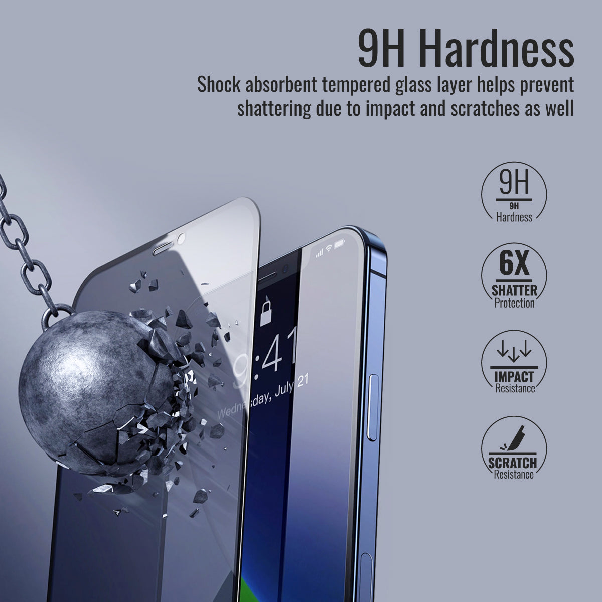 Promate Privacy Screen Protector for iPhone 12 Pro Max, Premium 9H Hardness Anti-Spy Tempered Glass Protector with Scratch-Resistant, Shatter Protection and Anti-Microbial Protector, Spartan-I12max