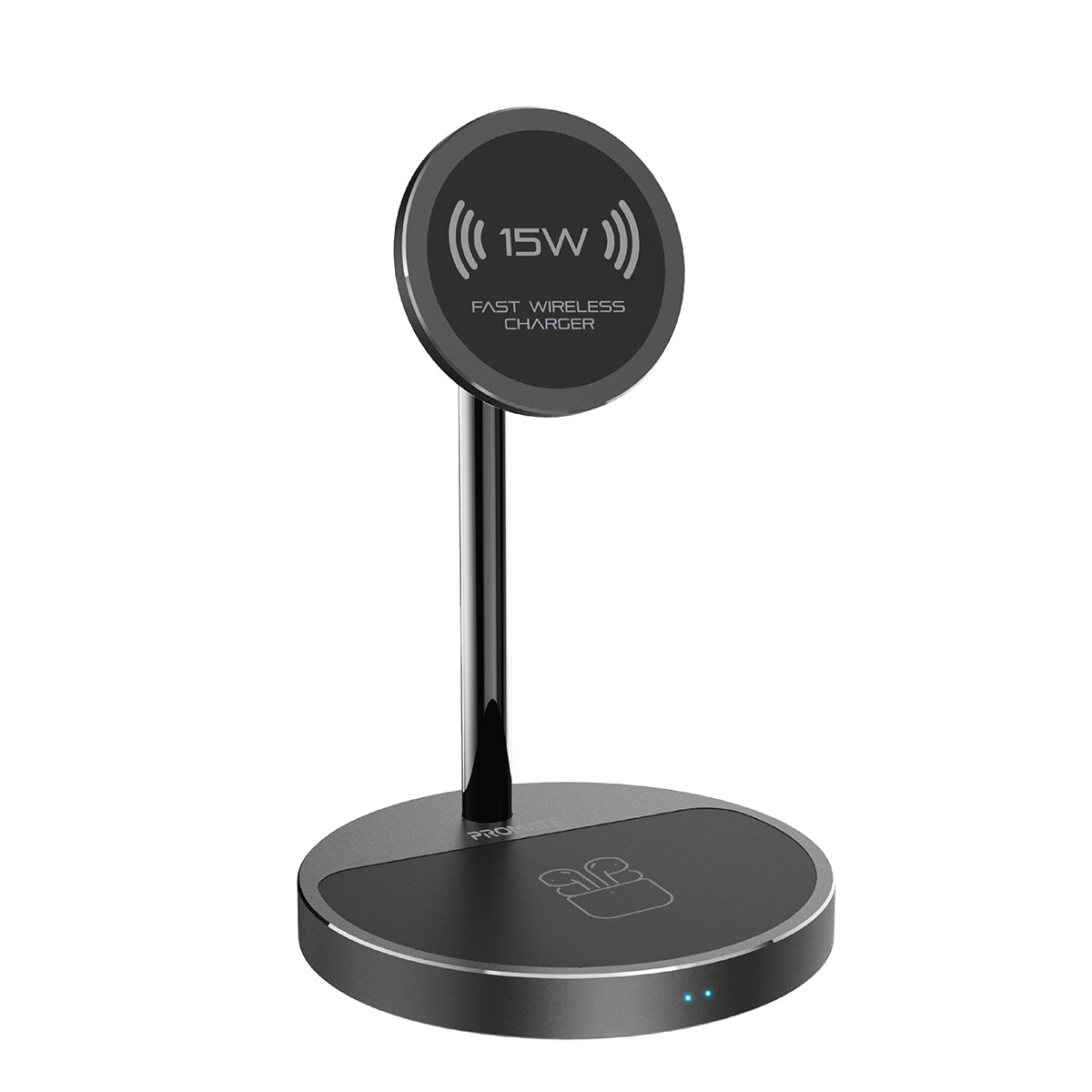 Promate Wireless Charger, 40W High Output Wireless Charging Station With 15W Magnetic Wireless Charger, 20W USB-C Power Delivery and Anti-Slip 5W AirPods Wireless Charger Pad for iPhone 12, AirPods Pro, USB Devices, AuraBase-PD20 UK Black