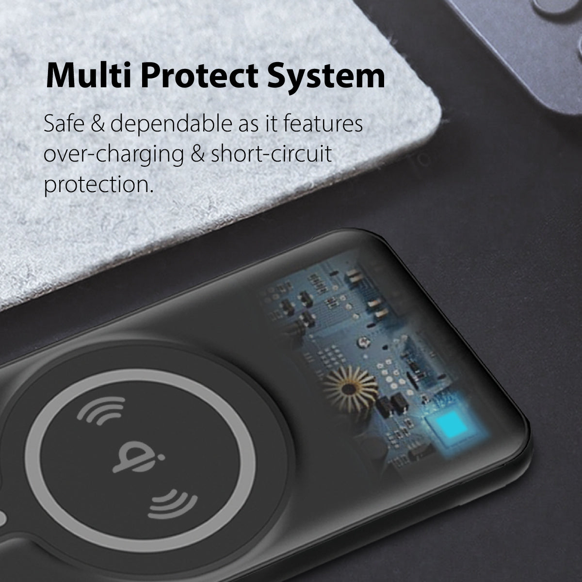 Promate Magnetic Wireless Power Bank for iPhone 12, 10000mAh Magnetic 10W Qi Wireless Mag-Safe Battery Pack with 20W USB-C Power Delivery 2-way Charging Port and QC 3.0 Fast Charging Port for iPhone 12, Samsung, iPad Pro, PowerMag-10 Black