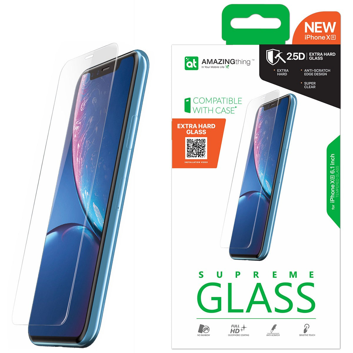 Amazing Thing iPhone XR EXTRA HARD Glass Screen Protector - Tempered Supreme Glass