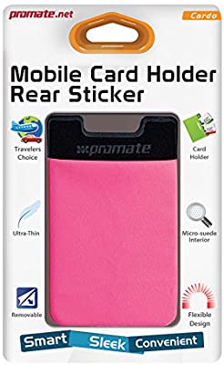 Promate Cardo Mobile Card Holder Rear Sticker Pink