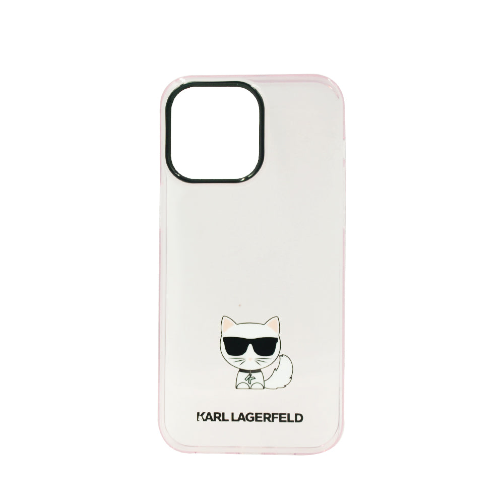 Karl Lagerfeld Iml Transparent Choupette Body Hard Case For iPhone 14 Pro Max Pink