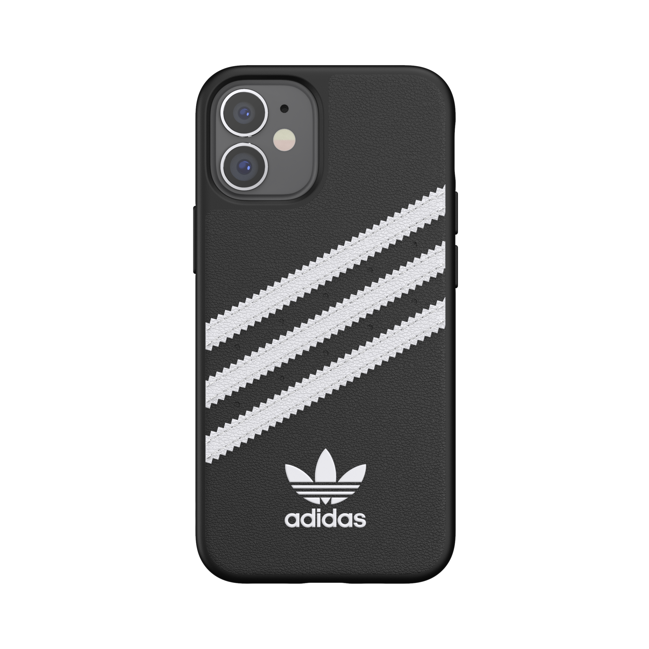 Adidas SAMBA Apple iPhone 12 Mini Moulded Case - Back cover w/ 3 Stripes & Trefoil Design, Scratch & Drop Protection w/ TPU Bumper, Wireless Charging Compatible - Black/White