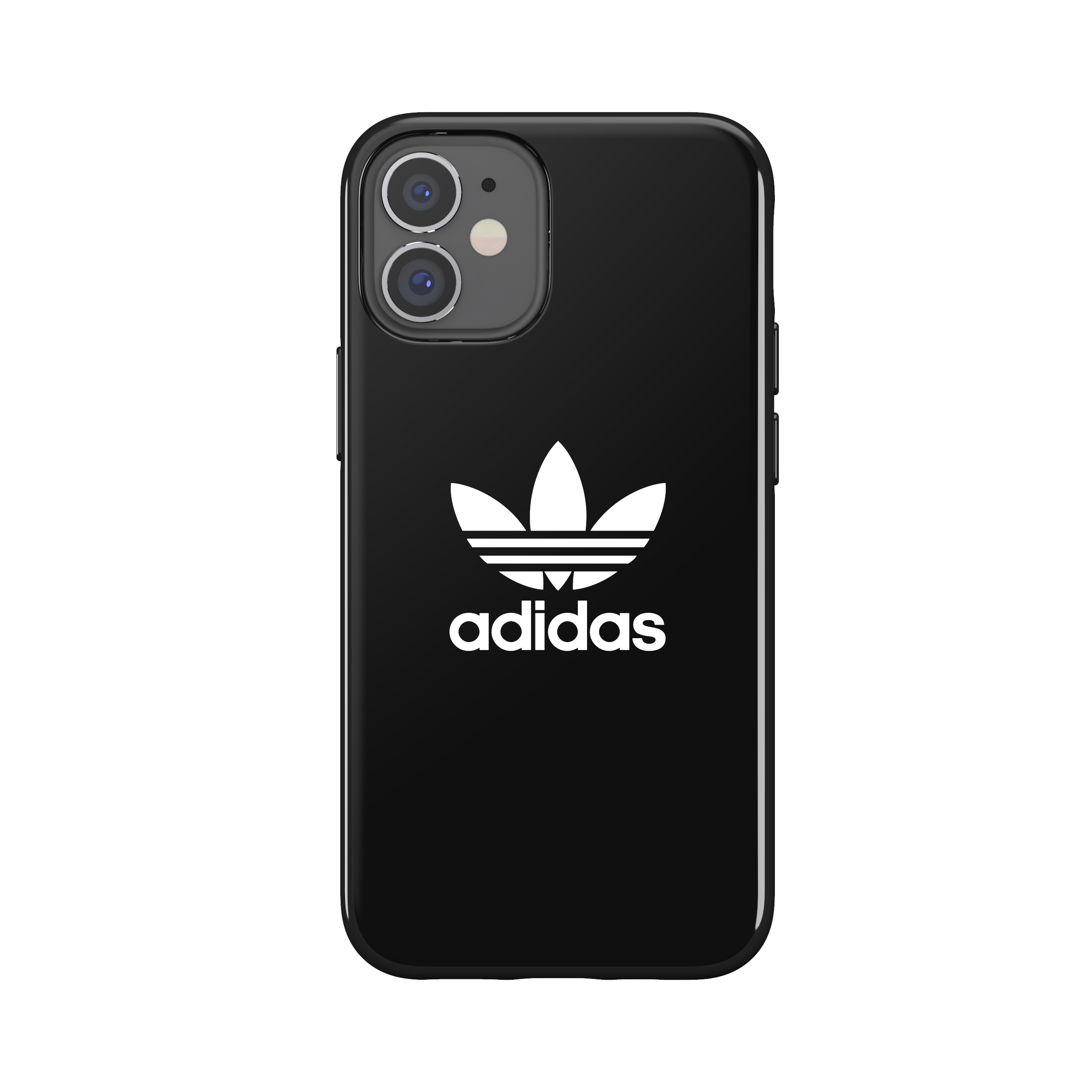 adidas SNAP Apple iPhone 12 Mini Trefoil Case - Back cover w/ Trefoil Design, Scratch & Drop Protection w/ TPU Bumper, Wireless Charging Compatible - Black