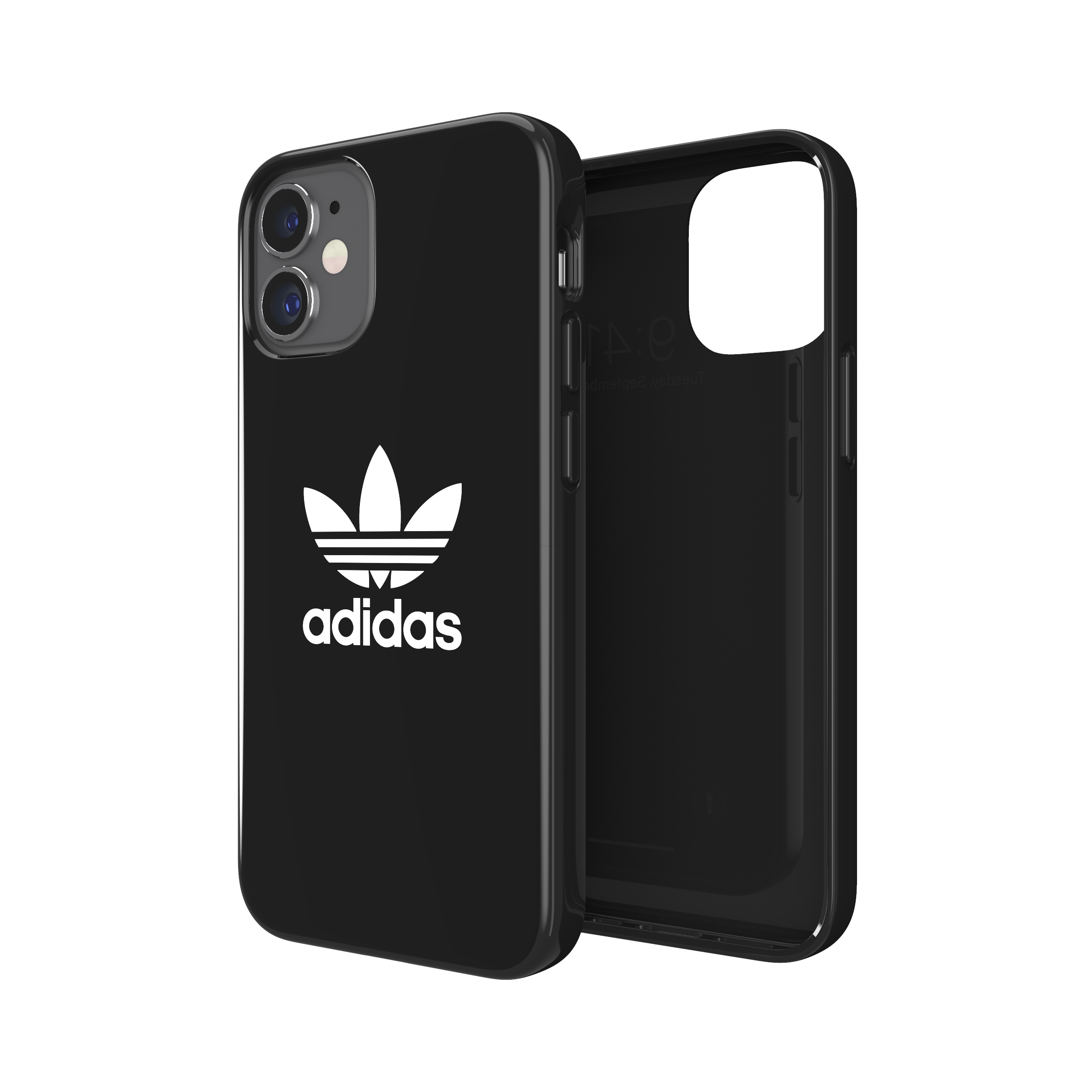 adidas SNAP Apple iPhone 12 Mini Trefoil Case - Back cover w/ Trefoil Design, Scratch & Drop Protection w/ TPU Bumper, Wireless Charging Compatible - Black