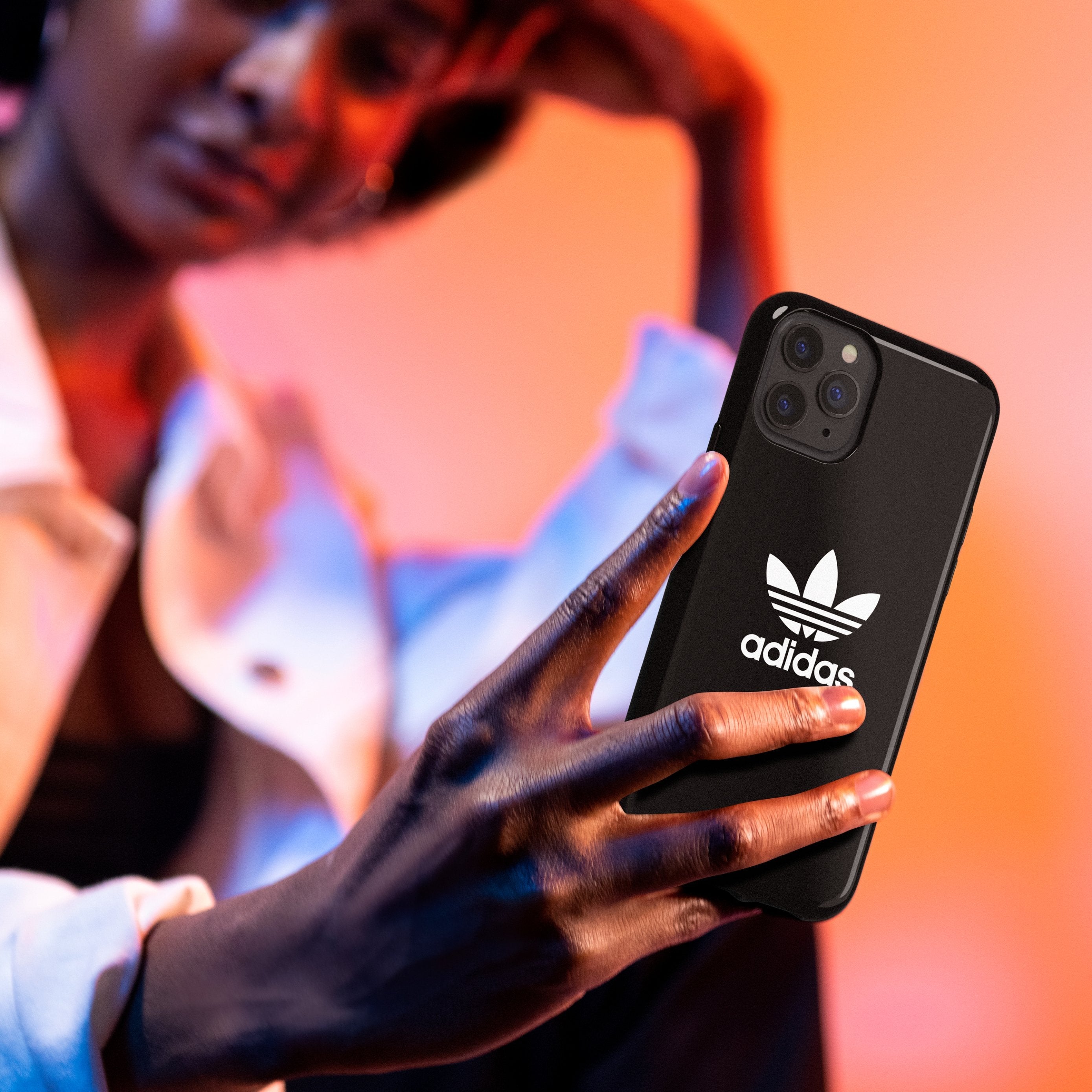 adidas SNAP Apple iPhone 12 Mini Trefoil Case - Back cover w/ Trefoil Design, Scratch & Drop Protection w/ TPU Bumper, Wireless Charging Compatible - Black