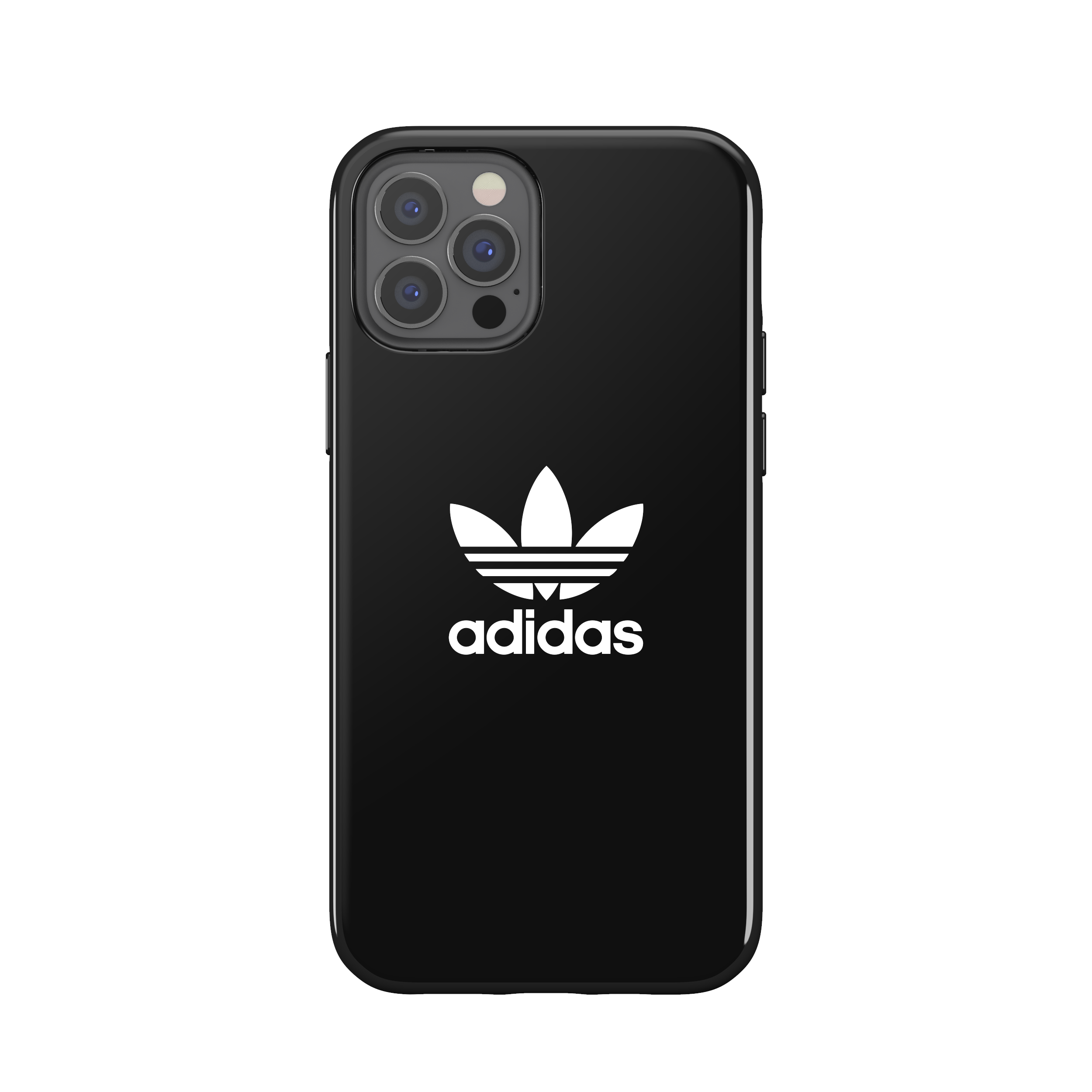 adidas SNAP Apple iPhone 12 / 12 Pro Trefoil Case - Back cover w/ Trefoil Design, Scratch & Drop Protection w/ TPU Bumper, Wireless Charging Compatible - Black