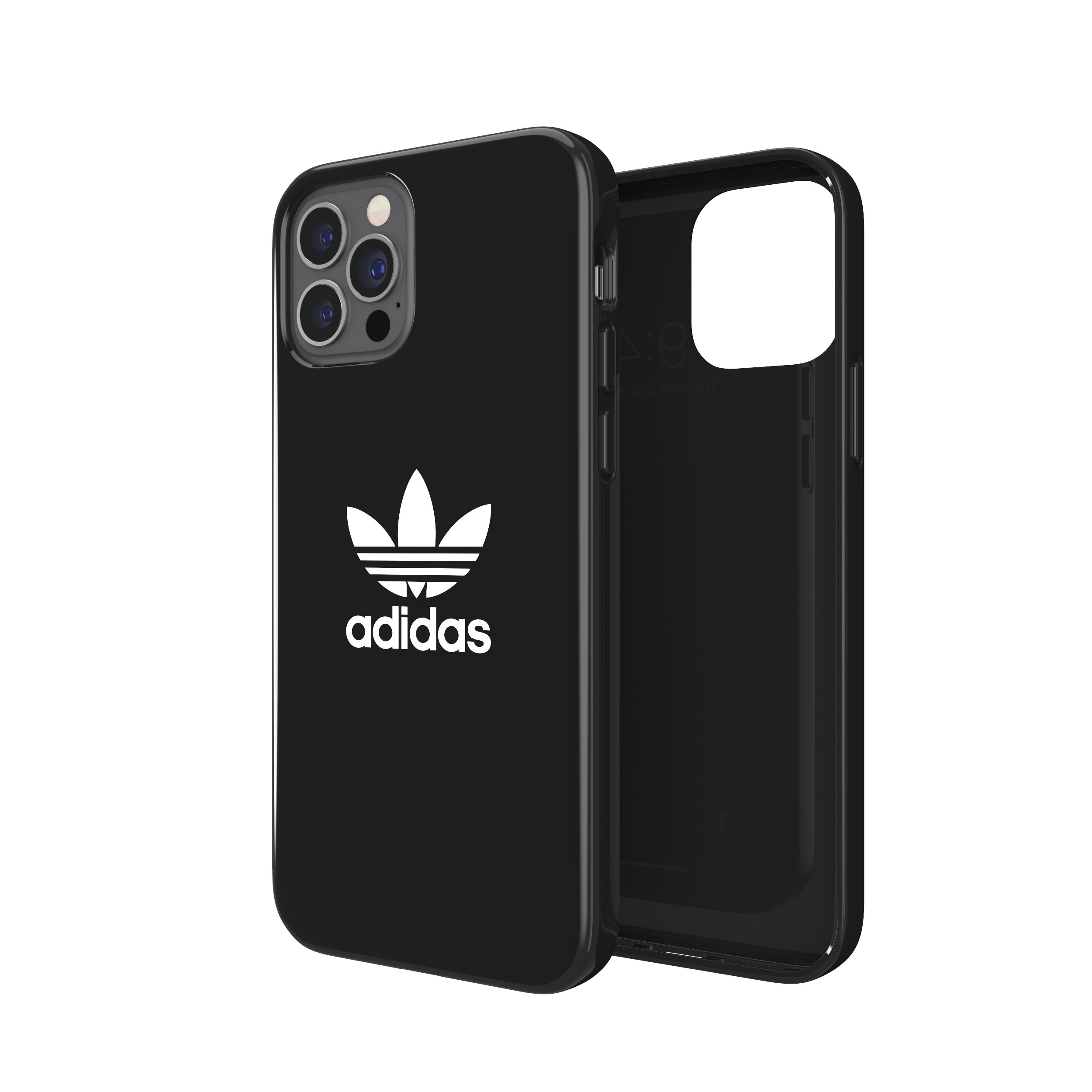 adidas SNAP Apple iPhone 12 / 12 Pro Trefoil Case - Back cover w/ Trefoil Design, Scratch & Drop Protection w/ TPU Bumper, Wireless Charging Compatible - Black