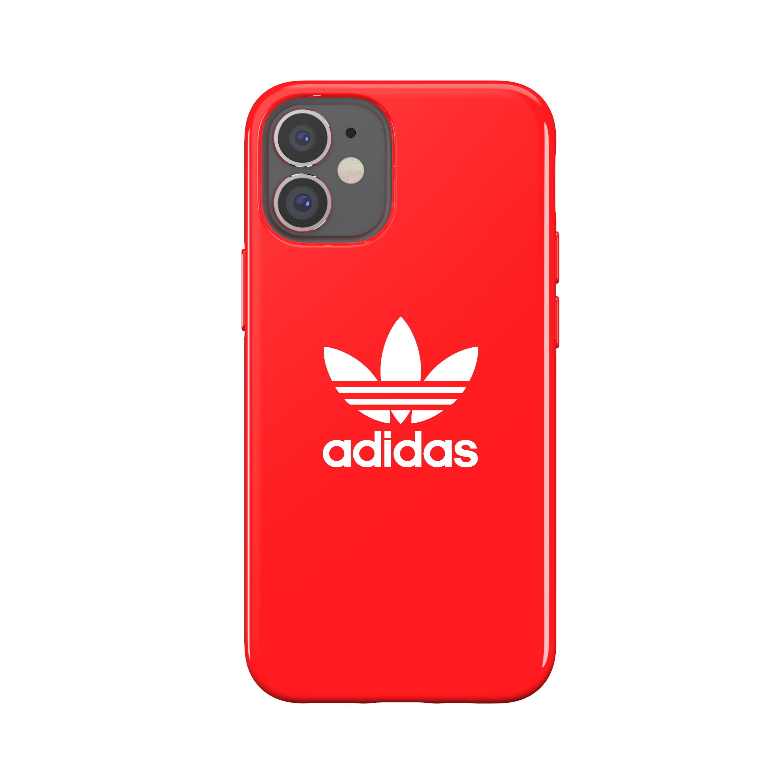 adidas SNAP Apple iPhone 12 Mini Trefoil Case - Back cover w/ Trefoil Design, Scratch & Drop Protection w/ TPU Bumper, Wireless Charging Compatible - Scarlet