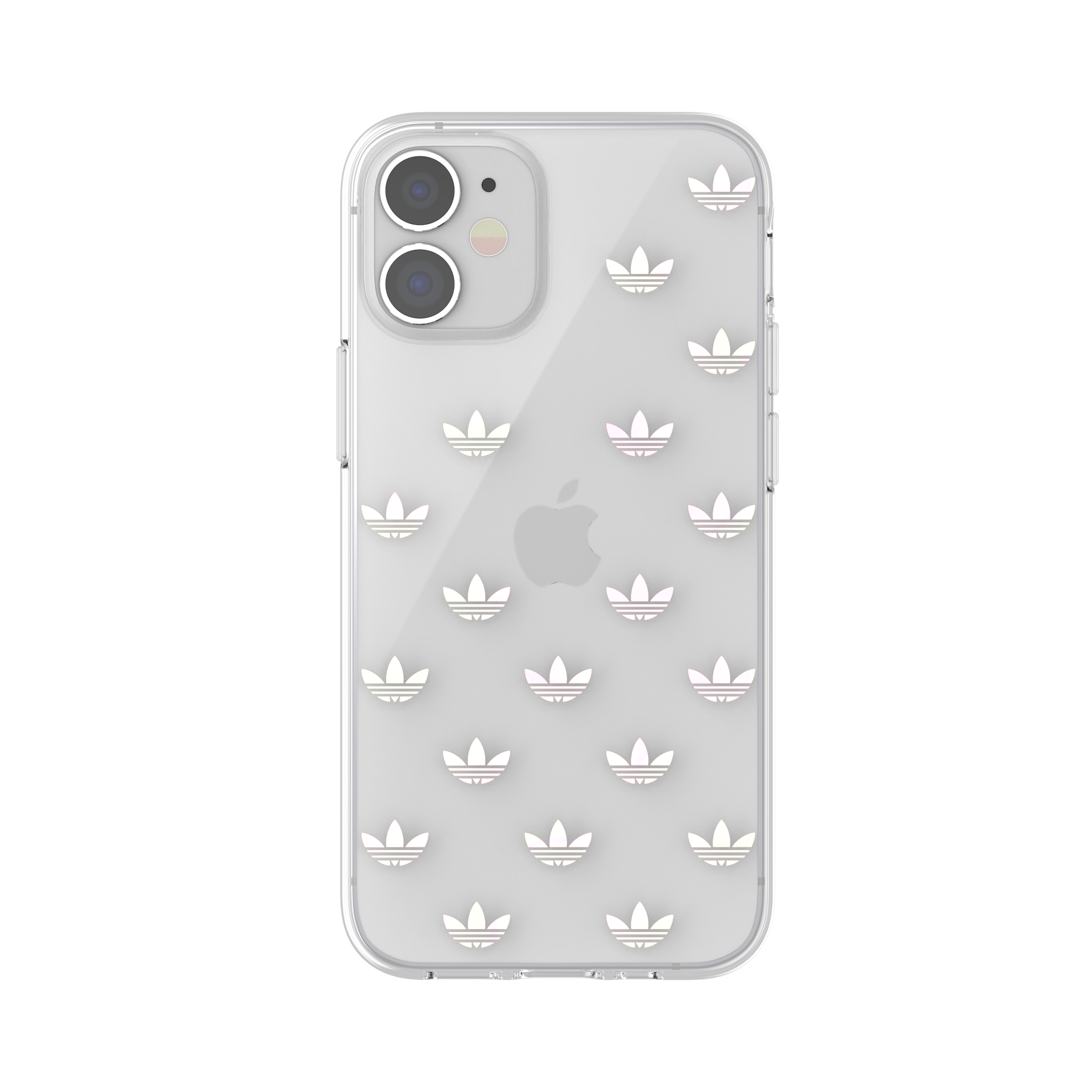 adidas SNAP Apple iPhone 12 Mini Entry Clear Case - Back cover w/ Trefoil Design, Scratch & Drop Protection w/ TPU Bumper, Wireless Charging Compatible - Holographic