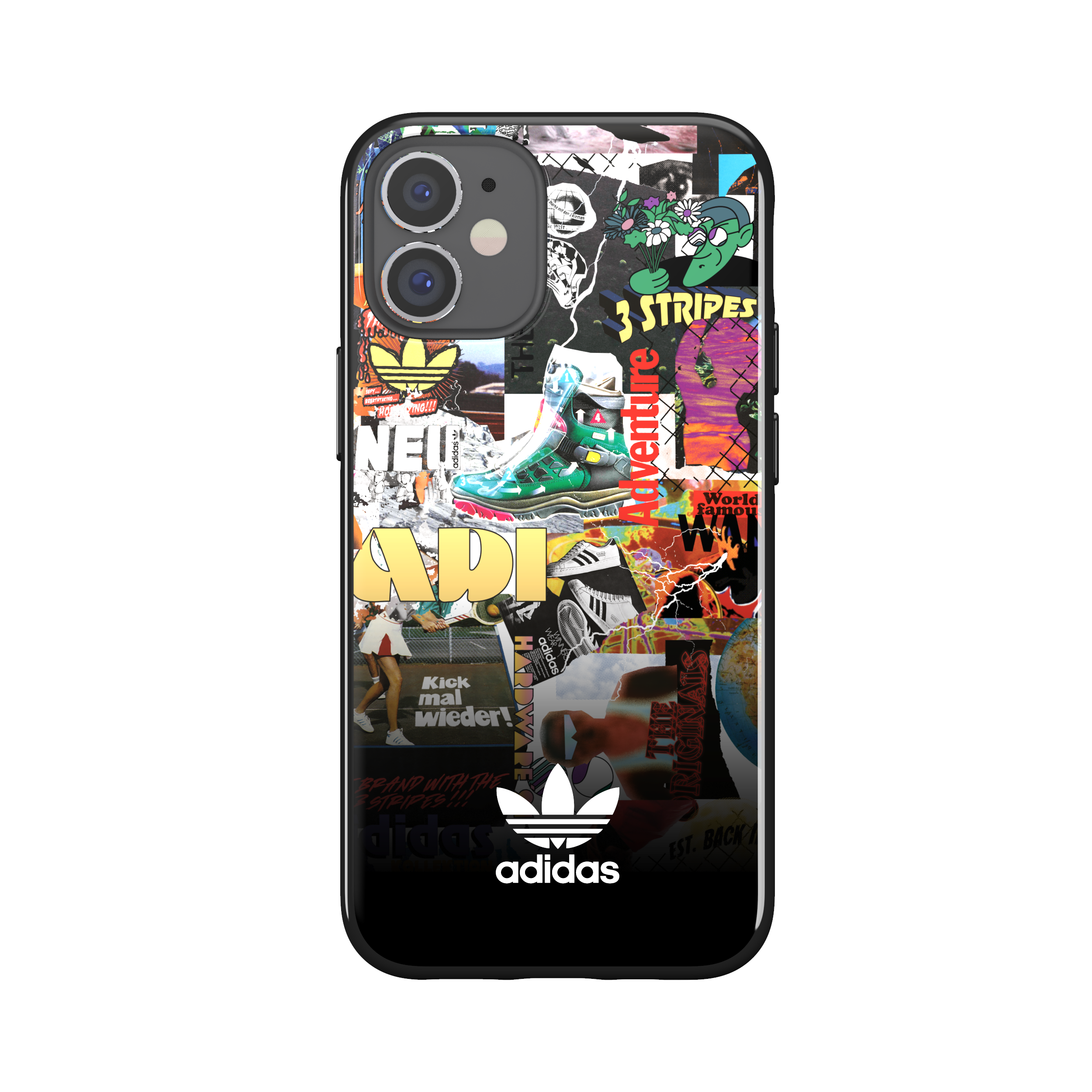 Adidas SNAP Apple iPhone 12 / 12 Pro Graphic Case - Back cover w/ Trefoil Design, Scratch & Drop Protection w/ TPU Bumper, Wireless Charging Compatible - Colourful