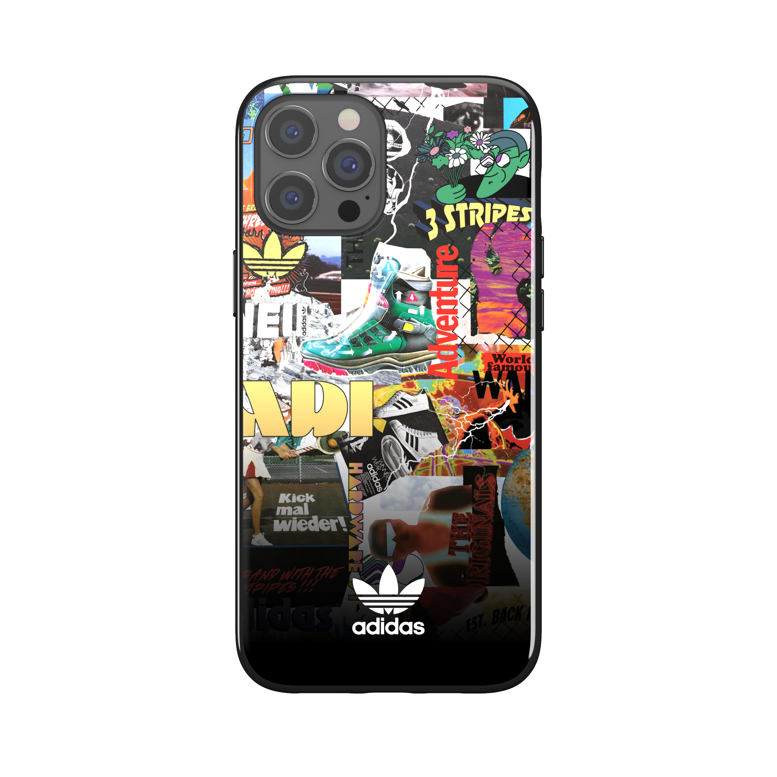 adidas SNAP Apple iPhone 12 Pro Max Graphic Case - Back cover w/ Trefoil Design, Scratch & Drop Protection w/ TPU Bumper, Wireless Charging Compatible - Colourful