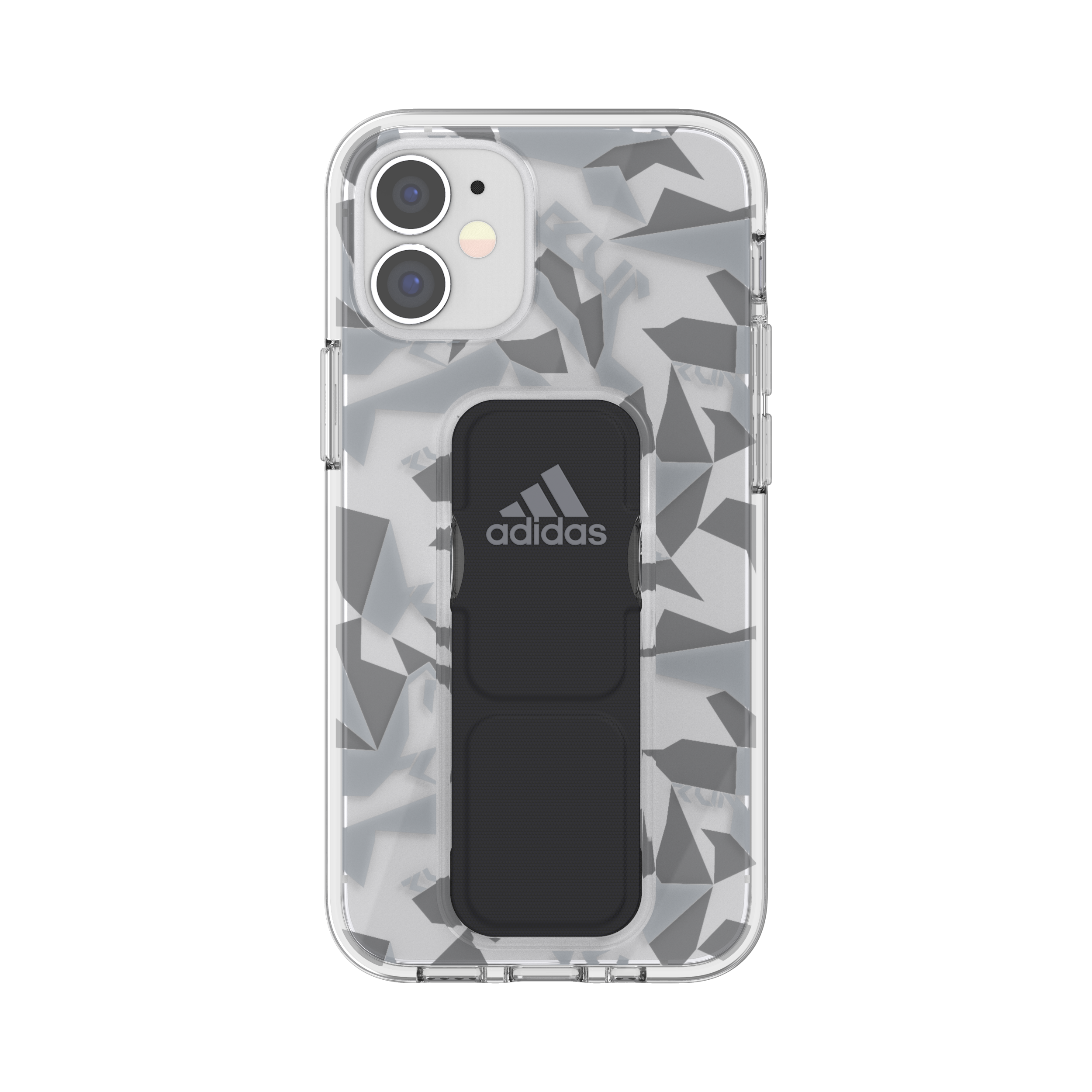 adidas SPORT Apple iPhone 12 Mini Clear Grip Case - Back cover w/ Grip or Stand, Scratch & Drop Protection w/ TPU Bumper, Wireless Charging Compatible - Grey/Black