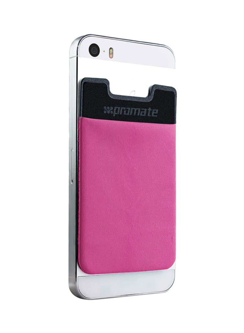 Promate Cardo Mobile Card Holder Rear Sticker Pink