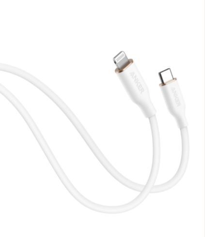 Anker Powerline  Iii Flow USB-C With Lightning Connector 3ft White - A8662H21