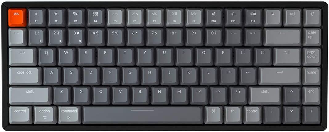 Keychron K2 Version 2 Wireless Gaming Mechanical Keyboard, For Mac/Windows, Gateron Blue Switch