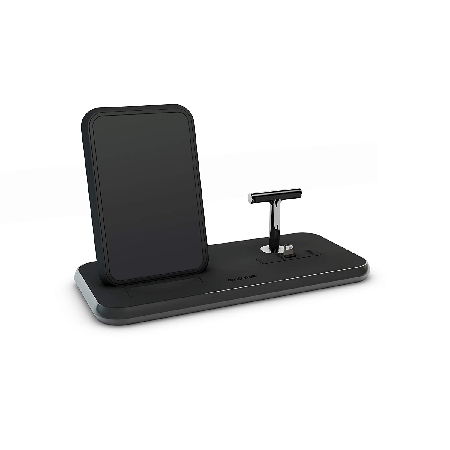 Zens - Aluminium Dual Wireless Charger + Dock 10W - Black