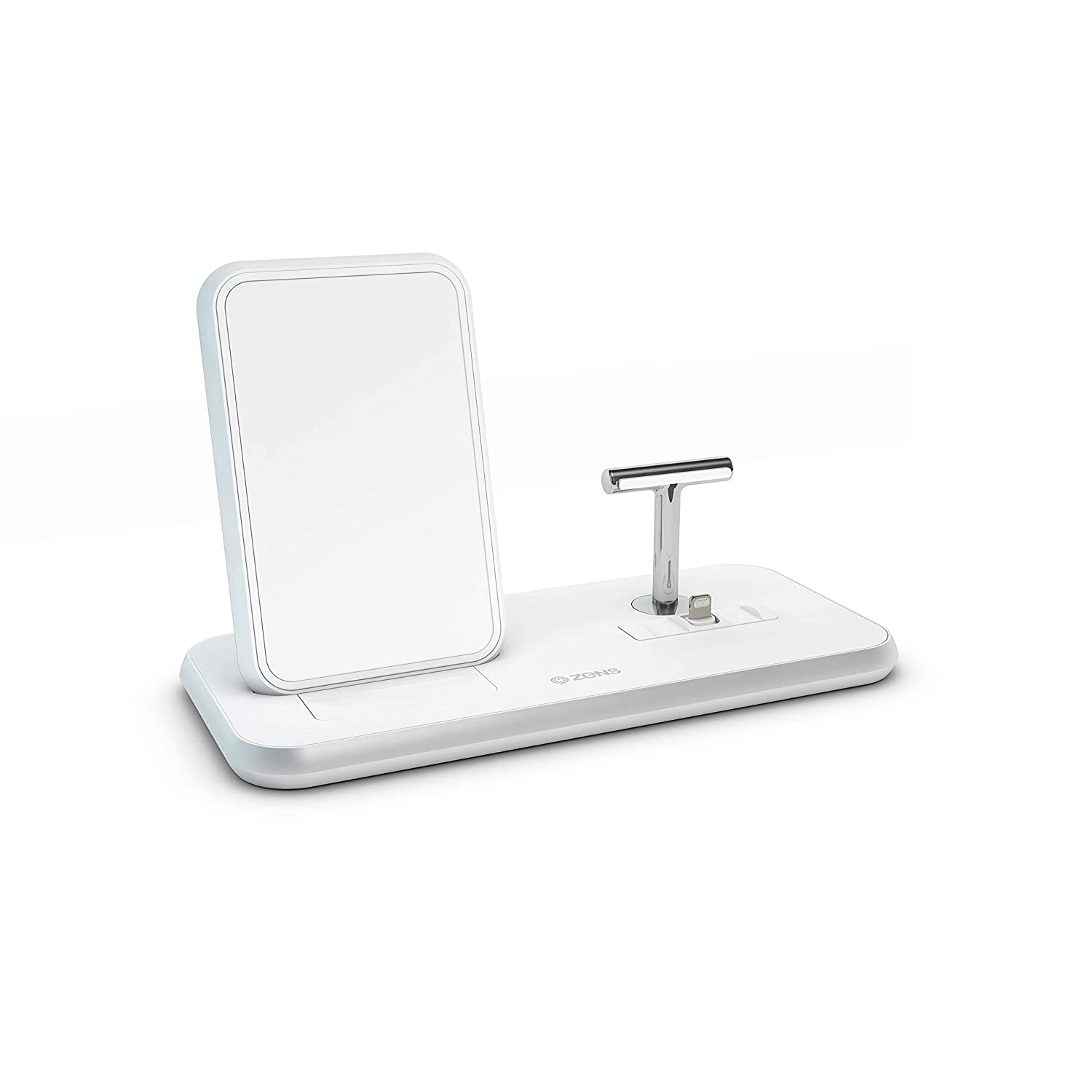 Zens - Aluminium Dual Wireless Charger + Dock 10W - White