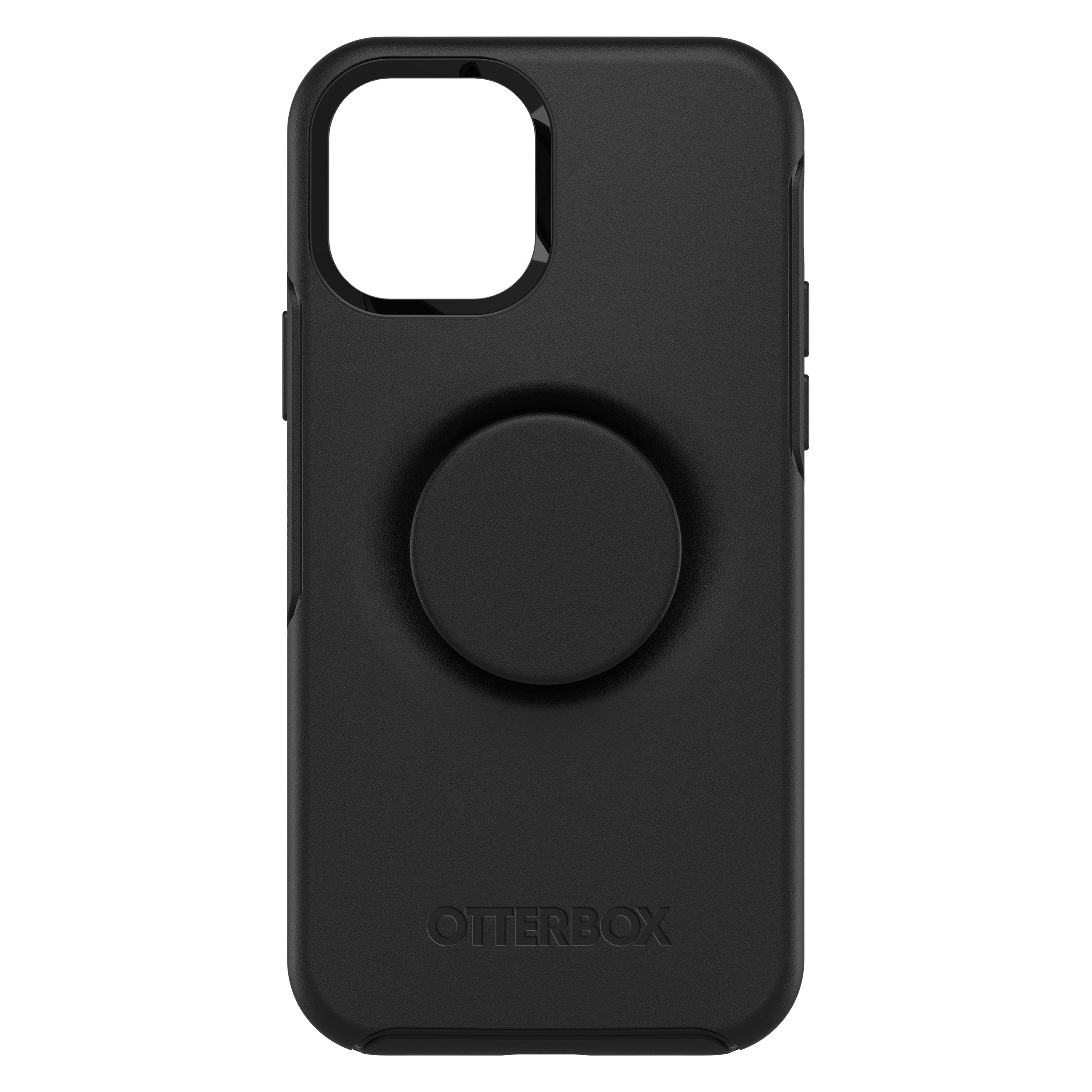 OtterBox OTTER+POP SYMMETRY Apple iPhone 12 / 12 Pro case - Drop Protection Cover w/ PopSocket Phone Holder, Slim Protective Selfie Case, Wireless Charging Compatible - Black