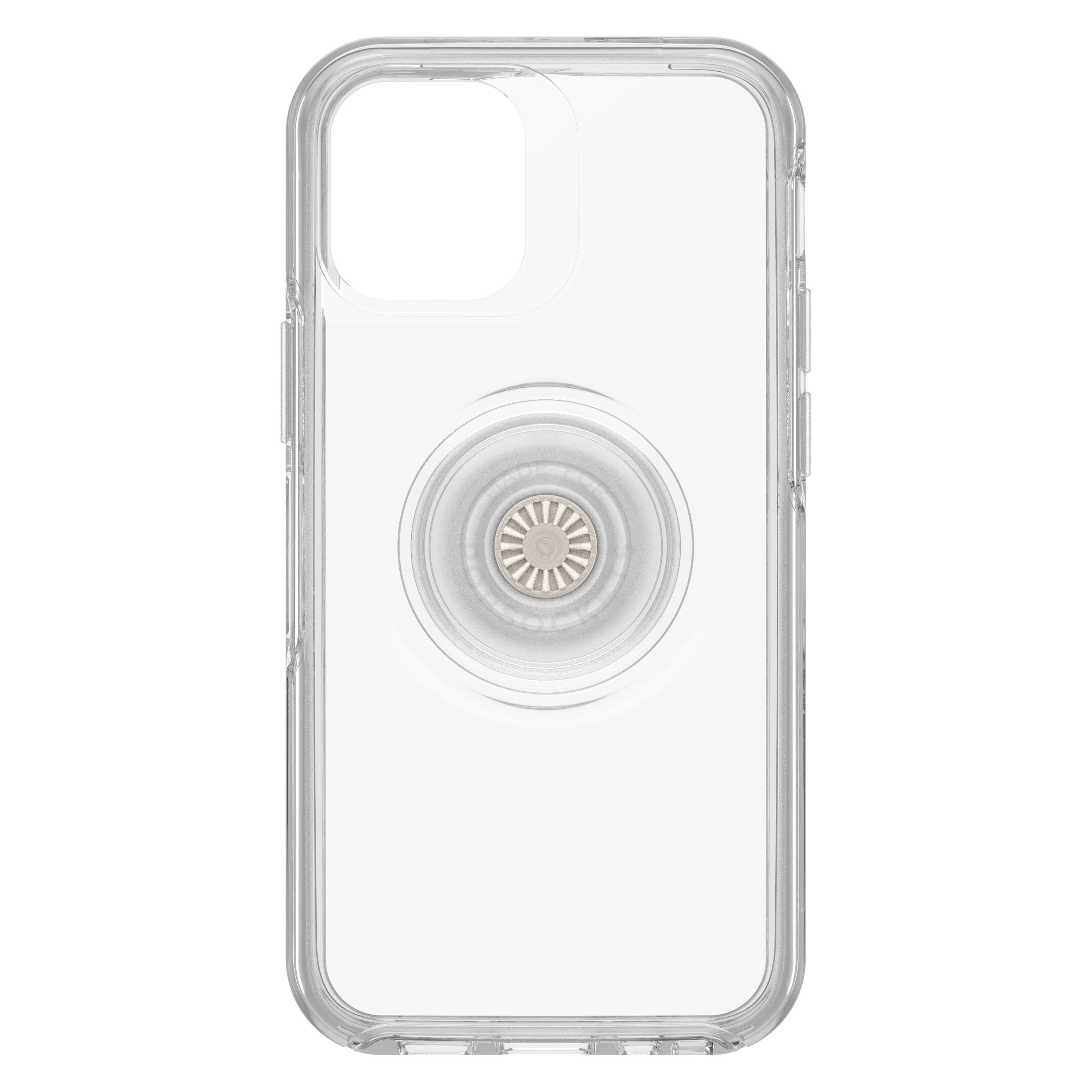 OtterBox OTTER+POP SYMMETRY Apple iPhone 12 Mini case - Drop Protection Cover w/ PopSocket Phone Holder, Slim Protective Selfie Case, Wireless Charging Compatible - Clear