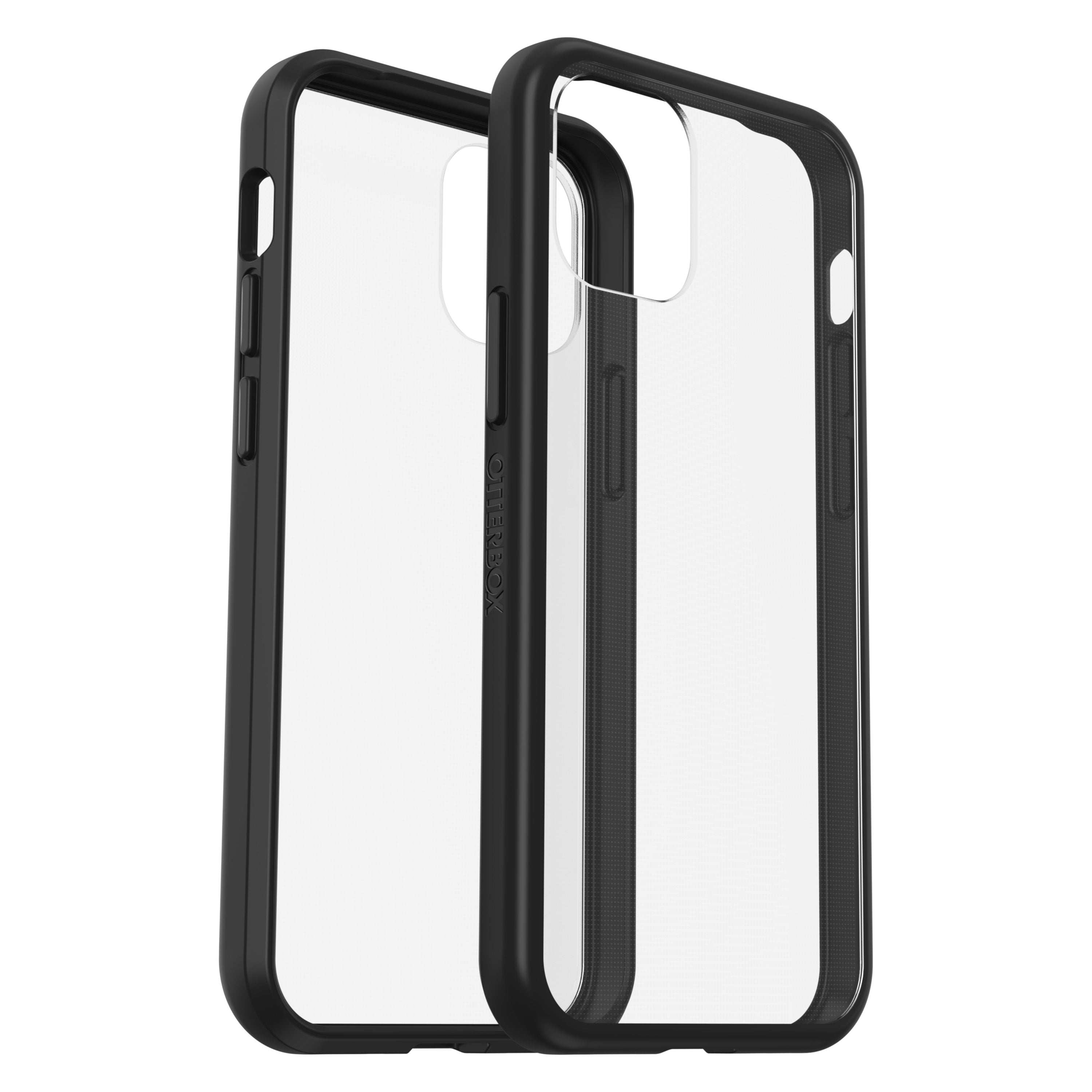 OtterBox Apple iPhone 12 Mini React Clear case - Ultra-Slim and Lightweight Cover w/ Military Grade Drop Protection, Wireless Charging Compatible - Clear w/ Black Frame