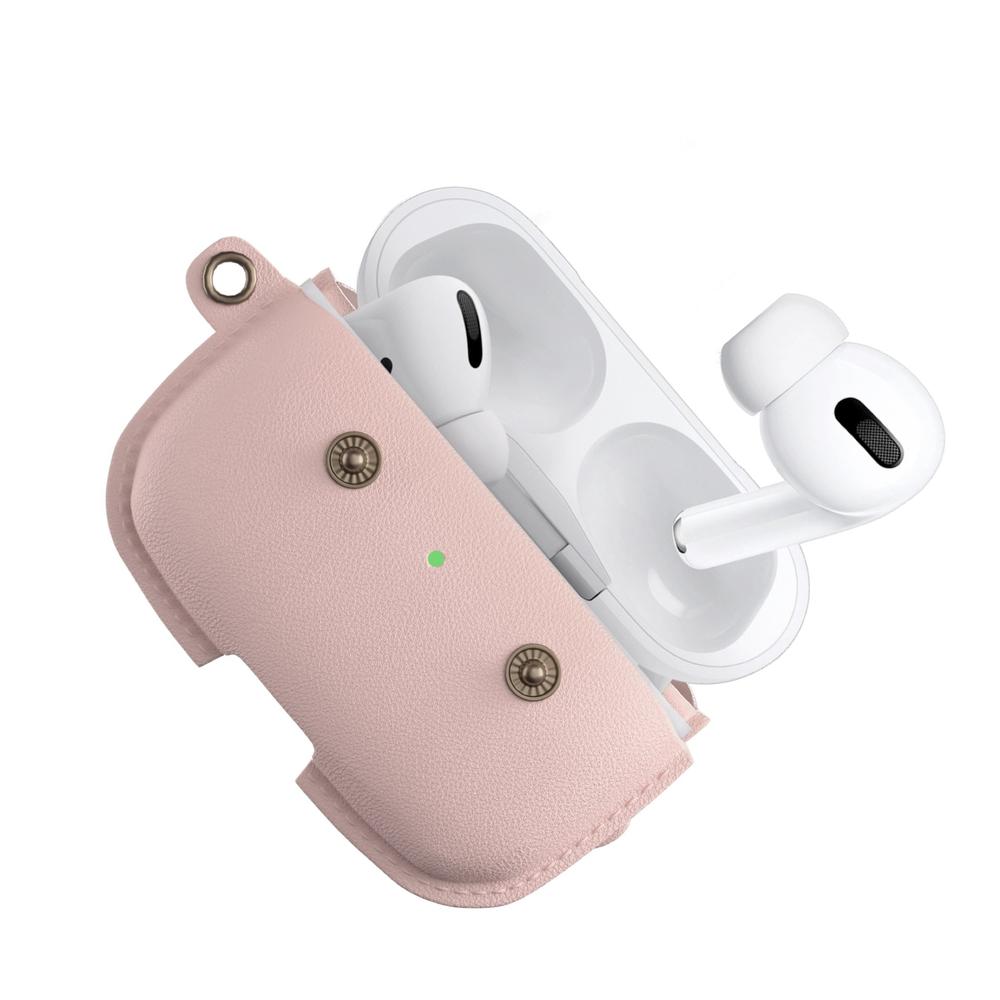 Woodcessories - Premium AirPod Pro Leather Necklace Strap Case - Old Rose