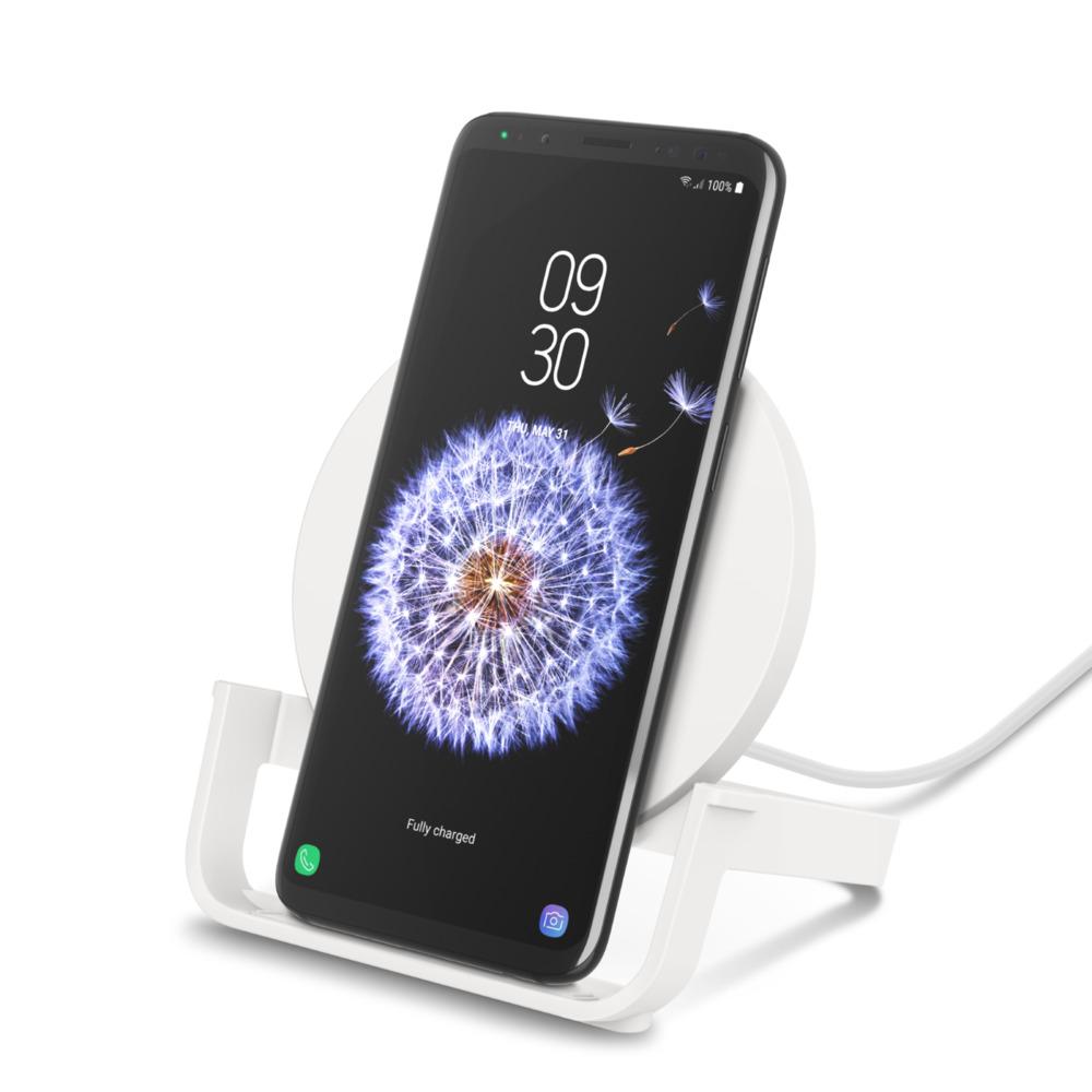 Belkin BOOST UP Wireless Charging Stand - 10W Fast Qi Certified for iPhone 11/11Pro/ 11 Pro Max/Xs Max/XR/XS/X/8 Plus/8, Samsung Galaxy Note 10, 10+, Huawei  & other QI enabled devices - White