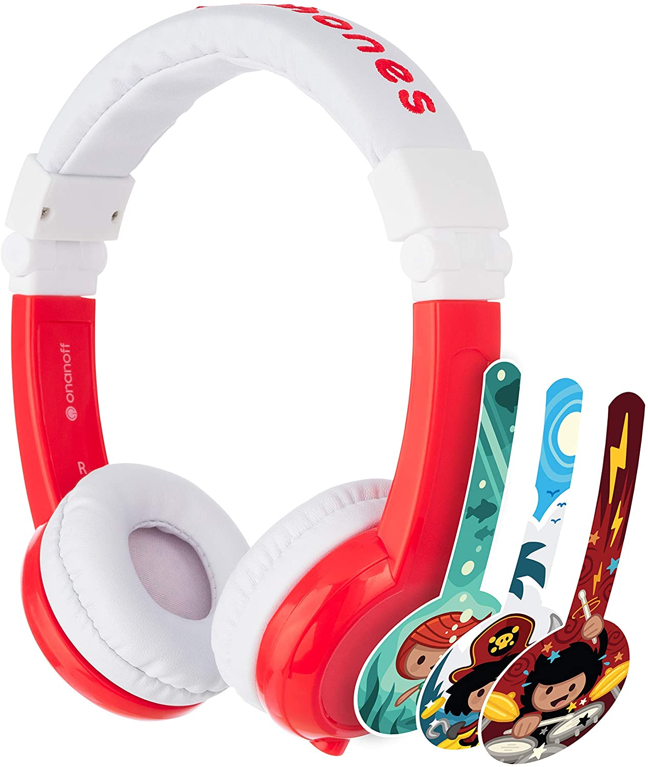 BuddyPhones - Explore Foldable Headphones with Mic - Red