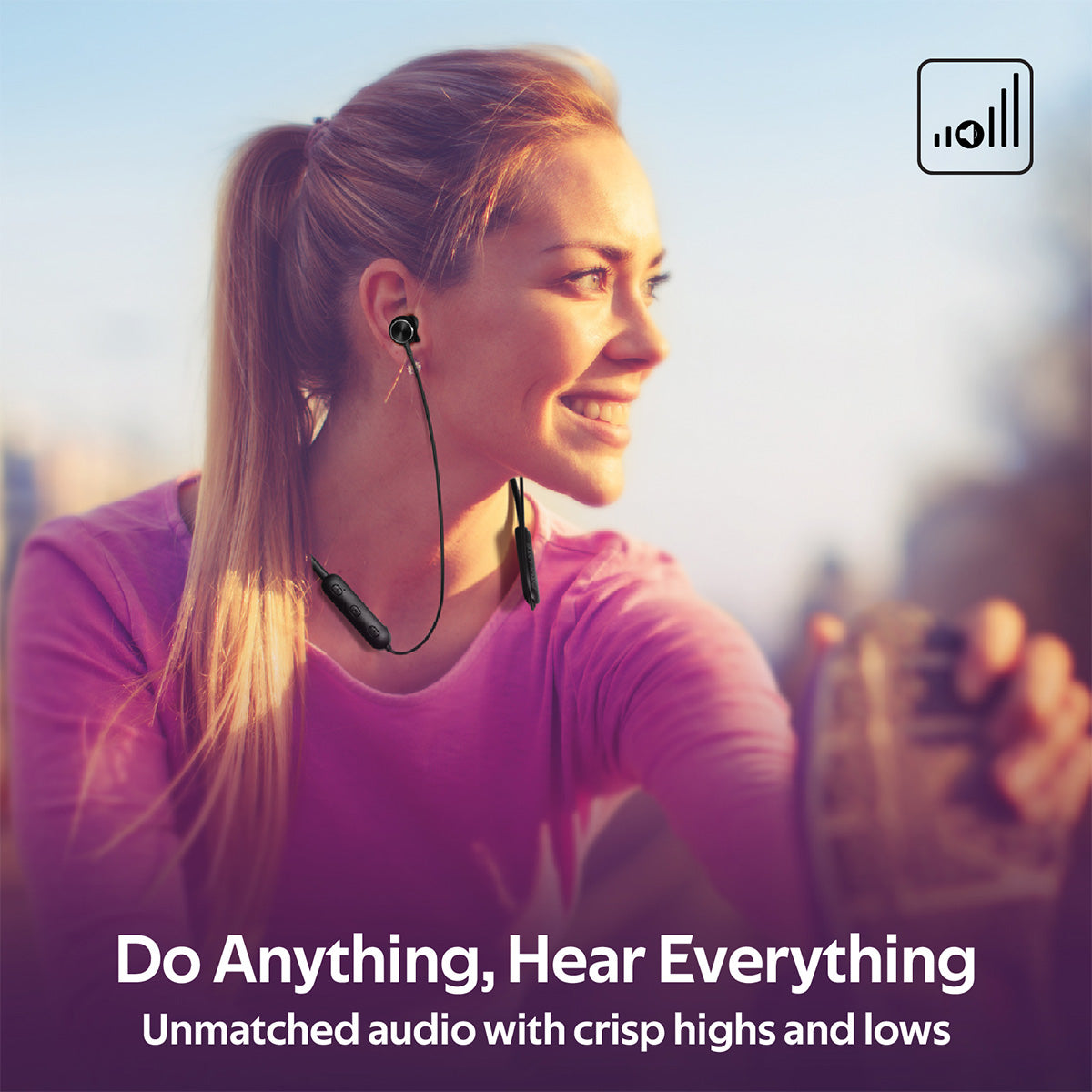 Promate - Wireless Earphones, Dynamic Neckband Bluetooth v5.0 Magnetic Closure Secure Fit Headphones with Built-In Hi-Res Mic, In-Line Multifunctional Control and Long Playtime for Smartphones, Running, Tablet, iPod, Bali Black