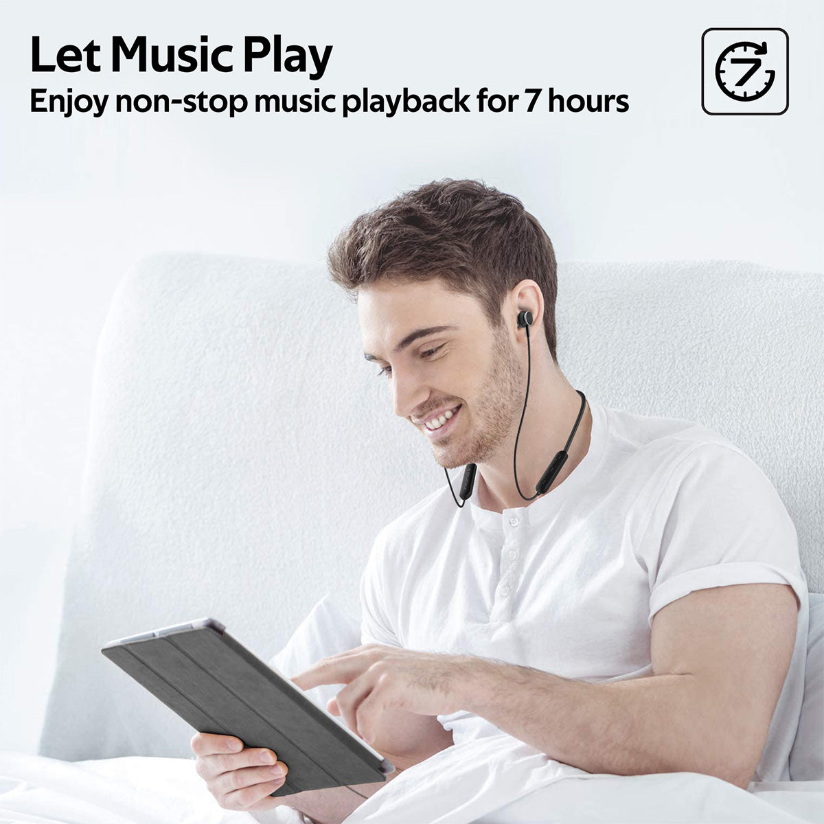Promate - Wireless Earphones, Dynamic Neckband Bluetooth v5.0 Magnetic Closure Secure Fit Headphones with Built-In Hi-Res Mic, In-Line Multifunctional Control and Long Playtime for Smartphones, Running, Tablet, iPod, Bali Black