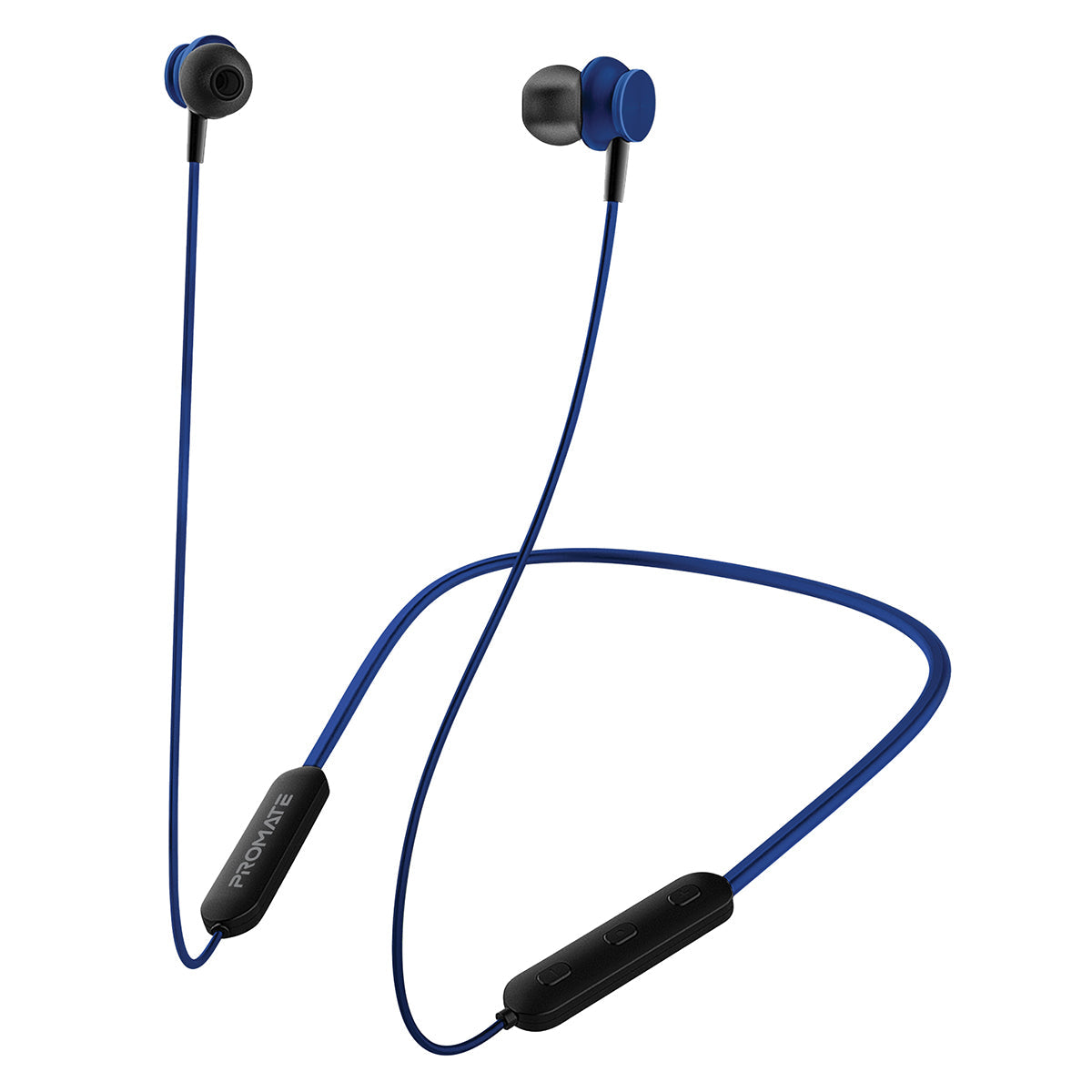 Promate - Wireless Earphones, Dynamic Neckband Bluetooth v5.0 Magnetic Closure Secure Fit Headphones with Built-In Hi-Res Mic, In-Line Multifunctional Control and Long Playtime for Smartphones, Running, Tablet, iPod, Bali Blue