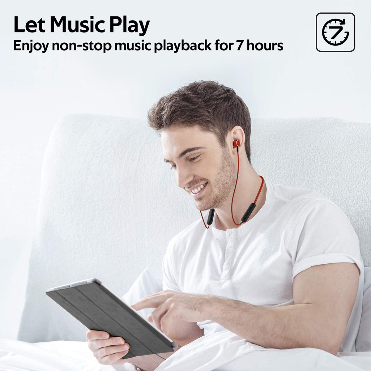 Promate - Wireless Earphones, Dynamic Neckband Bluetooth v5.0 Magnetic Closure Secure Fit Headphones with Built-In Hi-Res Mic, In-Line Multifunctional Control and Long Playtime for Smartphones, Running, Tablet, iPod, Bali Maroon