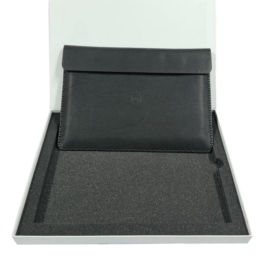 Black Suede Finish 13 Inch Laptop Case with Gift Box