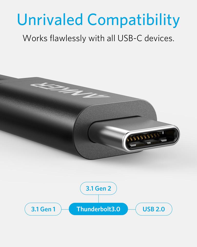 Anker Powerline Select+USB-C to USB-C 2.0 Cable 6ft Black - A8033H11