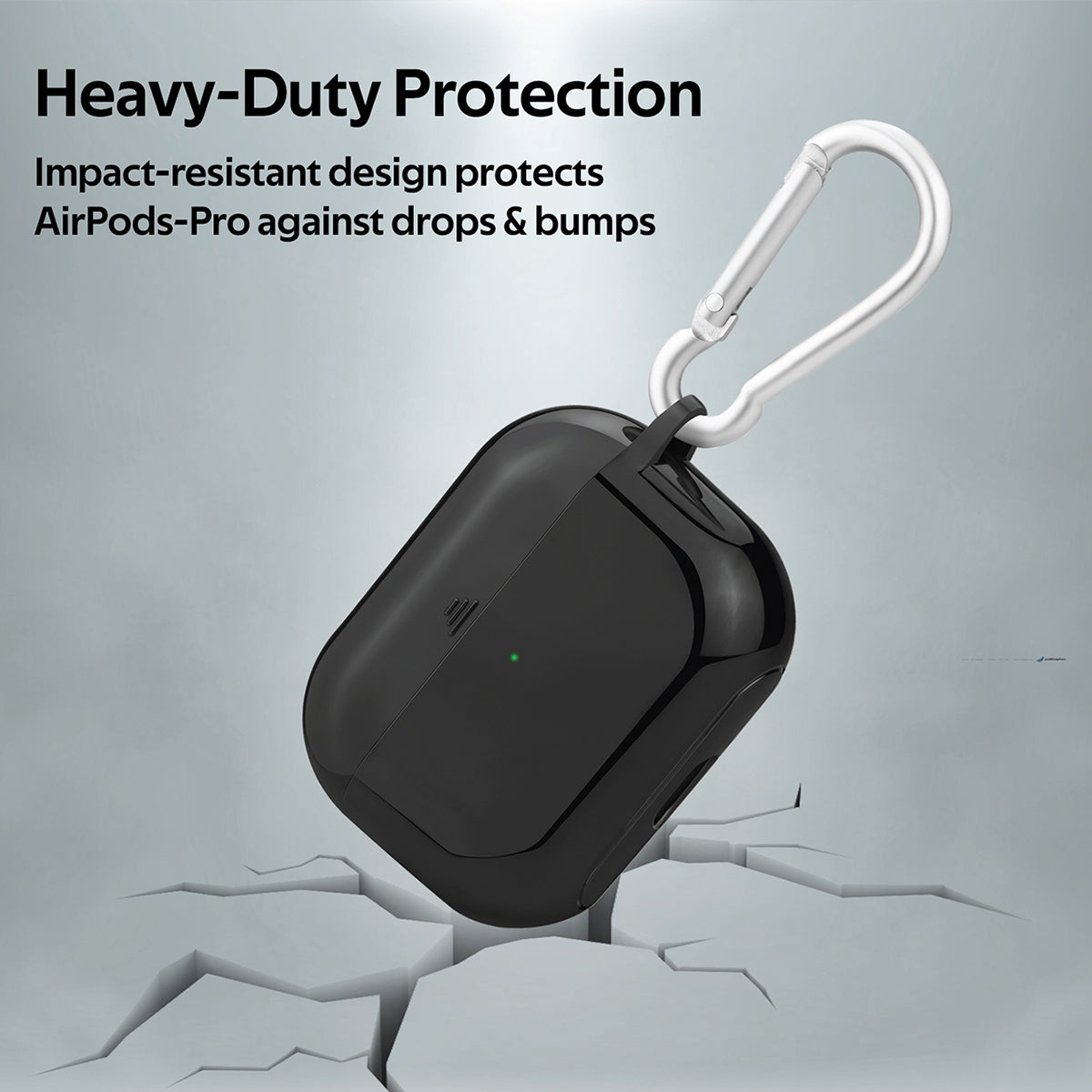 Promate AirPods Pro Case, Lightweight Impact-Resistant Electroplated TPU Slim-Fit Protective Cover with Wireless Charging Compatible, Anti-Slip and Scratch Resistant for Apple AirPods Pro, Gowy-Pro Black