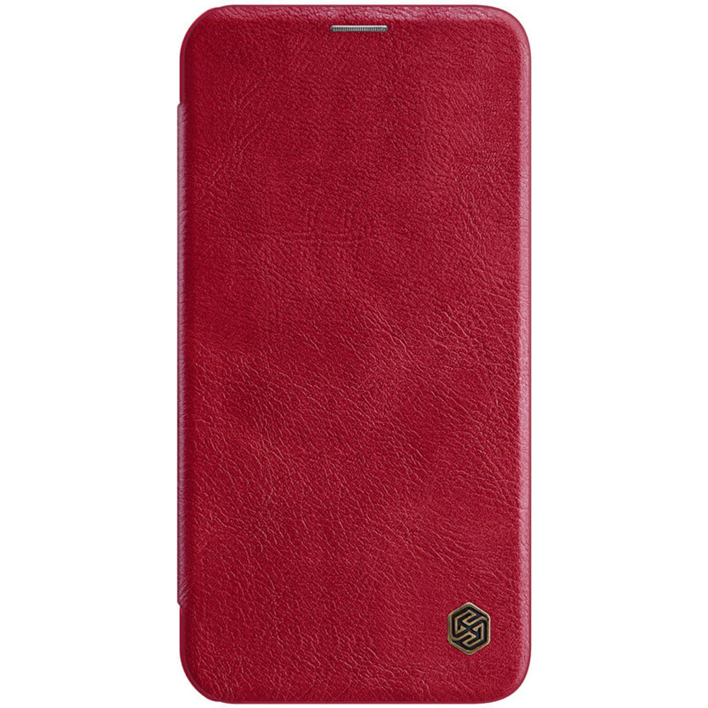 Nillkin Case for Apple iPhone 12 / iPhone 12 Pro, Qin Leather Series [With Card Holder] Stylish Cover Durable Slim PU Leather Flip Wallet Case - Red