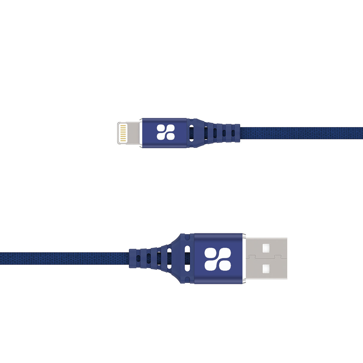 Promate - MFi Certified Lightning Cable, High-Speed 2.4A Nylon Braided USB Charging and Syncing Data Cable with 2m Tangle-Free Design and Over-Charging Protection for iPhone XS, XS Max, iPad Pro, iPod, NerveLink-i2 Blue