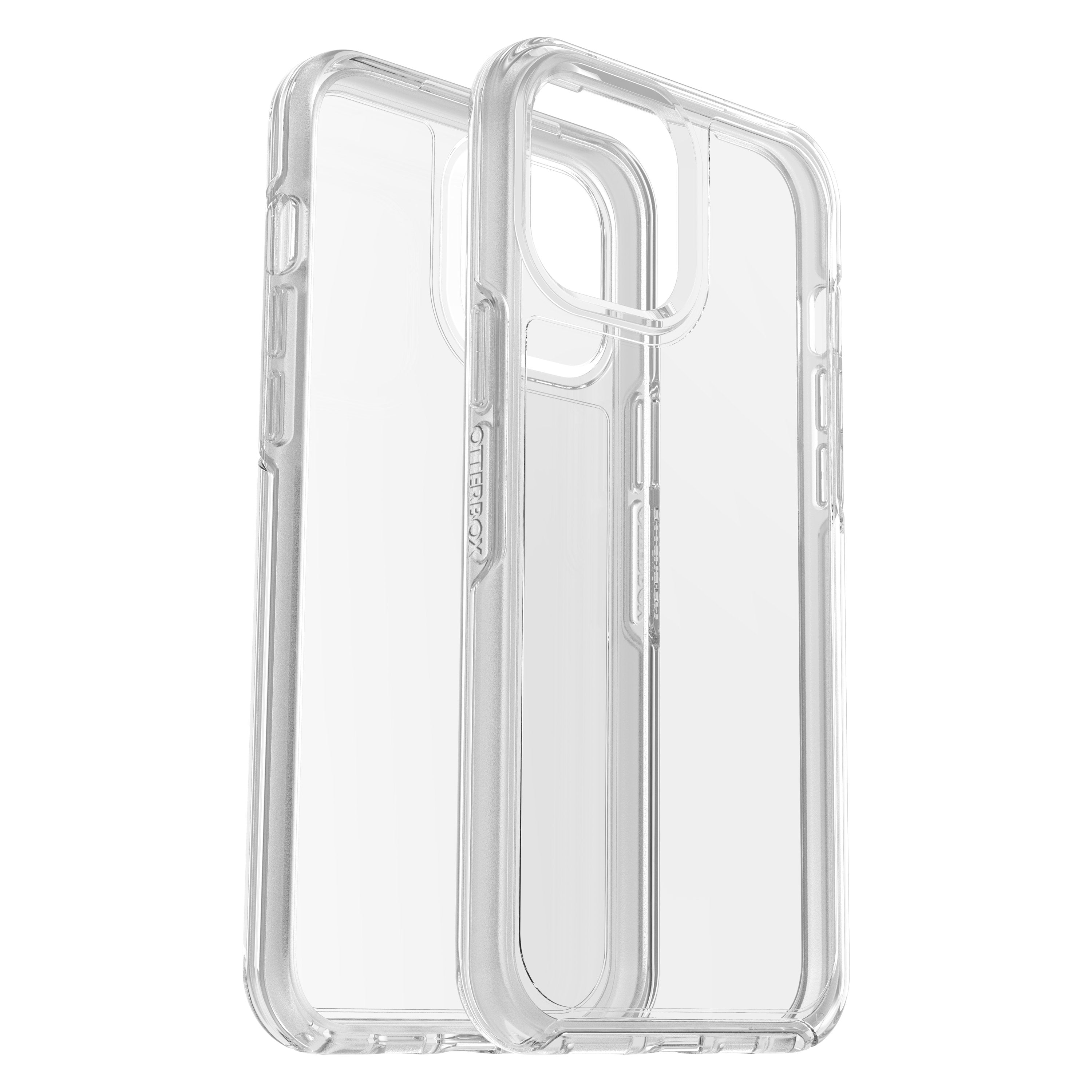 OtterBox Apple iPhone 12 Pro Max SYMMETRY Clear case + Screen Protector - Military Grade Cover w/ Alpha Tempered Glass Screen Protector, Wireless Charging Compatible - Clear