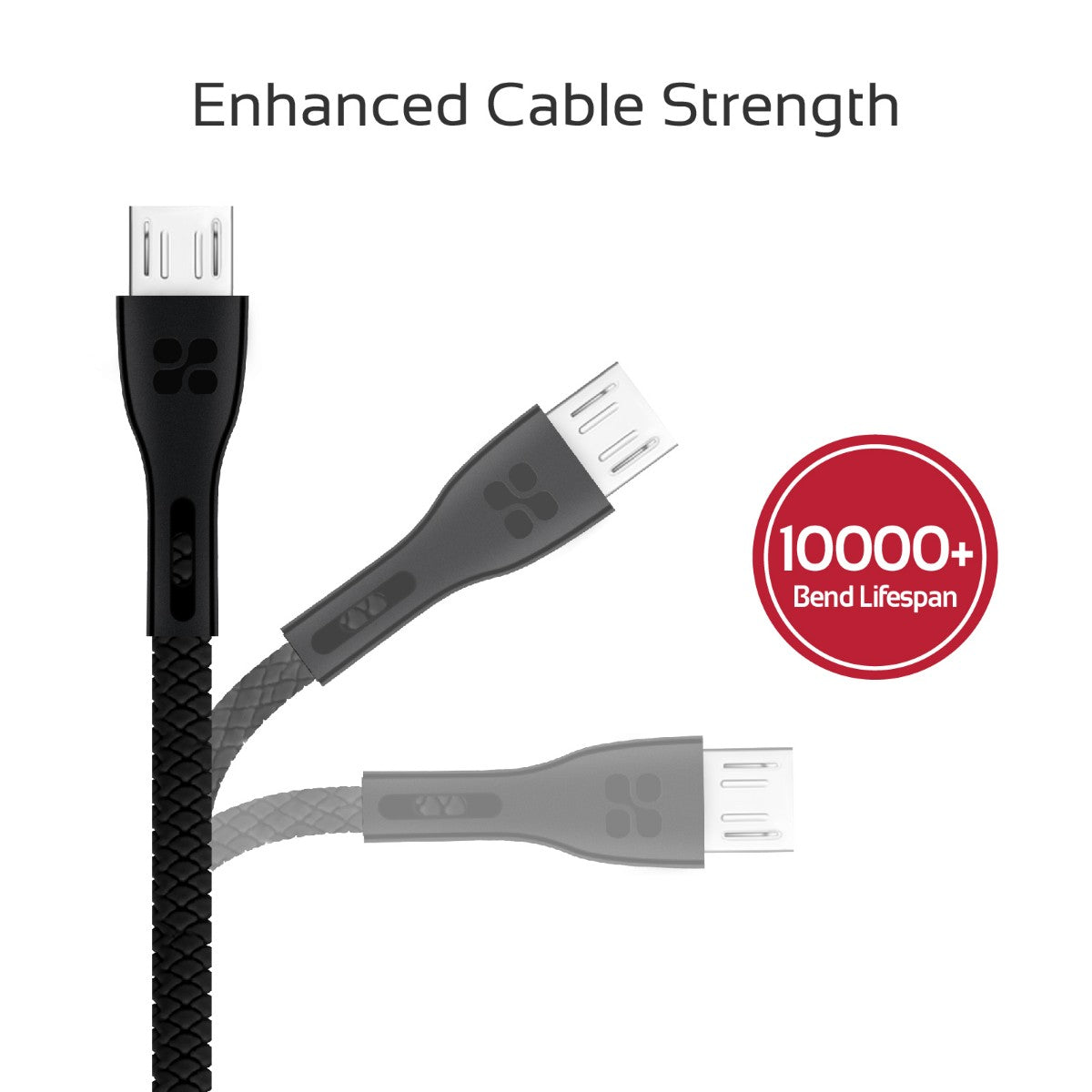 Promate - Micro-USB Cable, High-Quality Anti-Break Micro USB to USB 2.0 Cable with 2A Fast Charging Syncing Cord and 1.2m Anti-Tangle Cable for Samsung, HTC, Motorola, Nokia, MP3 Player. PowerBeam-M Black