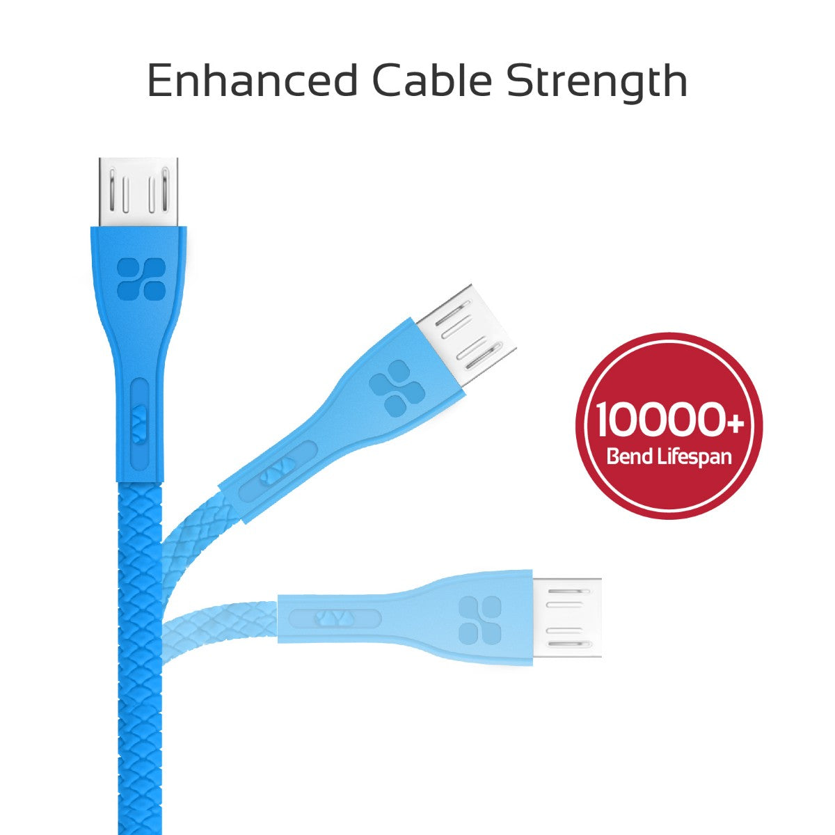 Promate - Micro-USB Cable, High-Quality Anti-Break Micro USB to USB 2.0 Cable with 2A Fast Charging Syncing Cord and 1.2m Anti-Tangle Cable for Samsung, HTC, Motorola, Nokia, MP3 Player. PowerBeam-M Blue