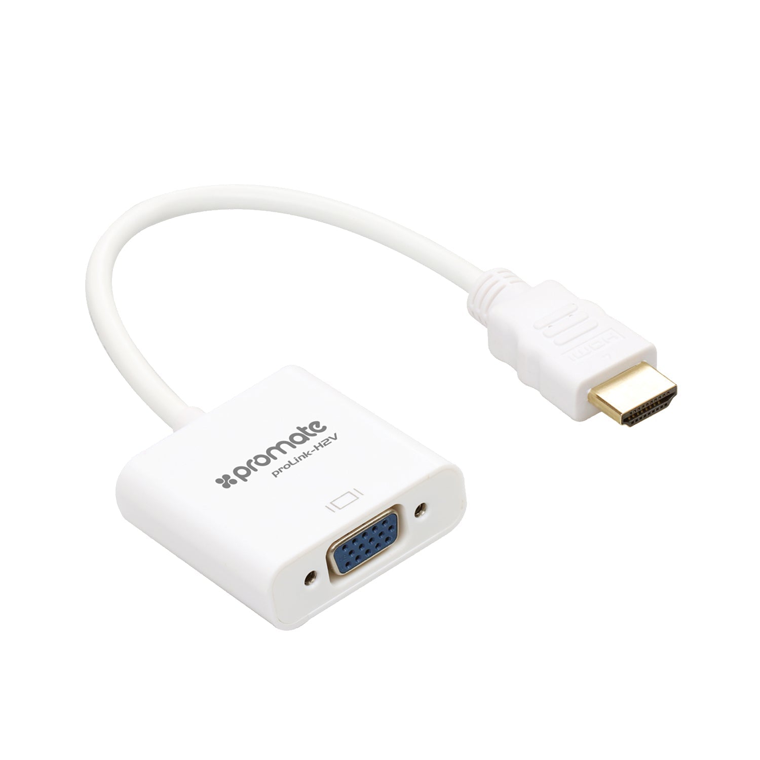Promate HDMI TO VGA Converter Adapter Cable 1080P Male to Female for PC DVD HDTV and Laptop –  PROLINK-H2VWhite