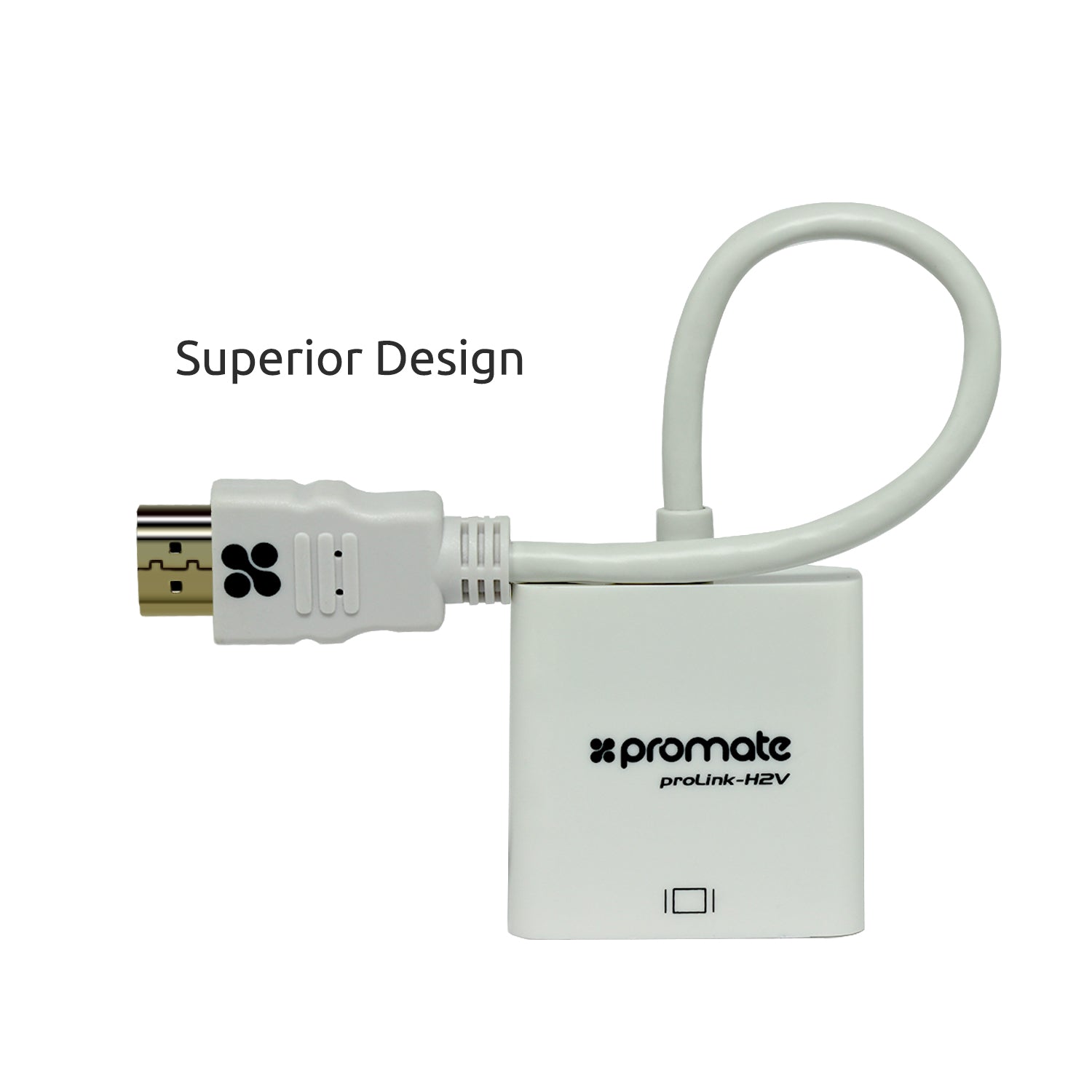 Promate HDMI TO VGA Converter Adapter Cable 1080P Male to Female for PC DVD HDTV and Laptop –  PROLINK-H2VWhite