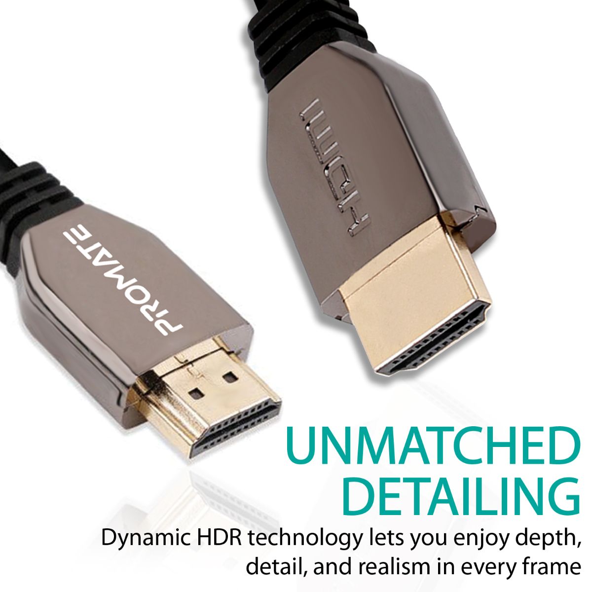 Promate - 8K HDMI Cable, Ultra High-Speed HDMI 2.1 Cable with 8K HDR, 48Gbps Transfer Speed, 2m Cord Length, 3D Support and Enhanced Audio Return (eARC) for Apple TV, Xbox, PS4, Projector, ProLink8K-200